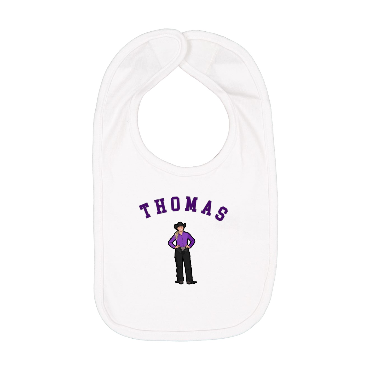 Infant Bib — Shirsey Arch in White
