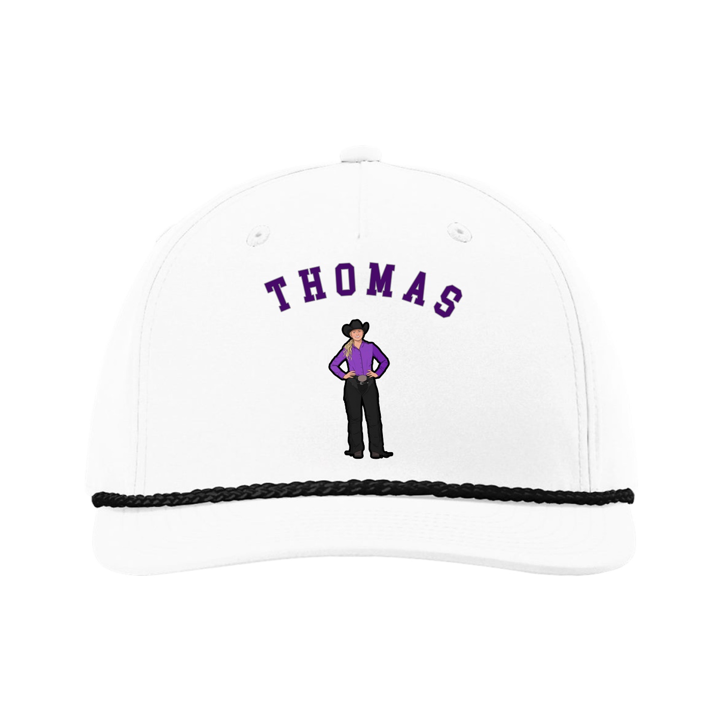 Five-Panel Classic Rope Cap — Shirsey Arch in White