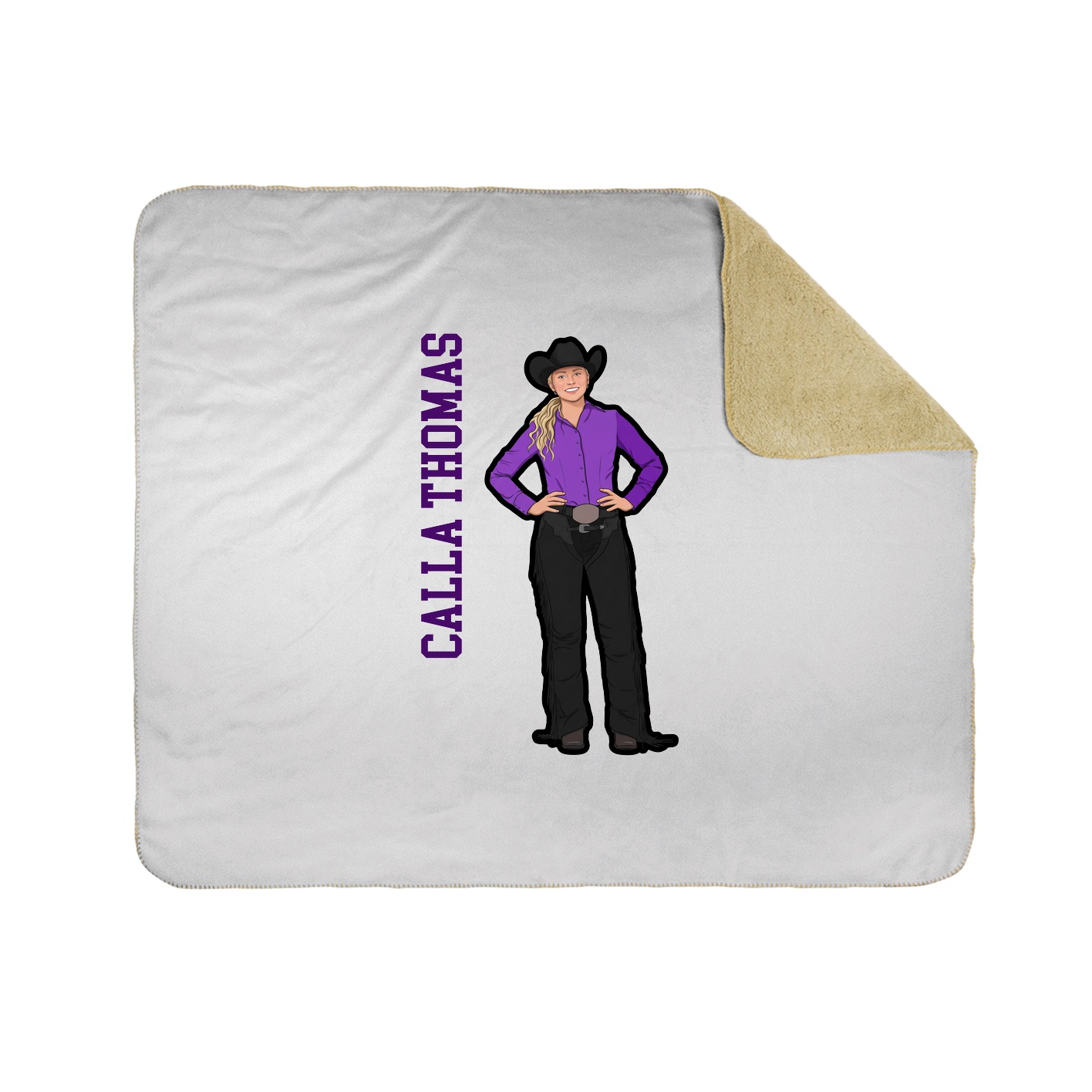 Throw Blanket — Name Vertical in White