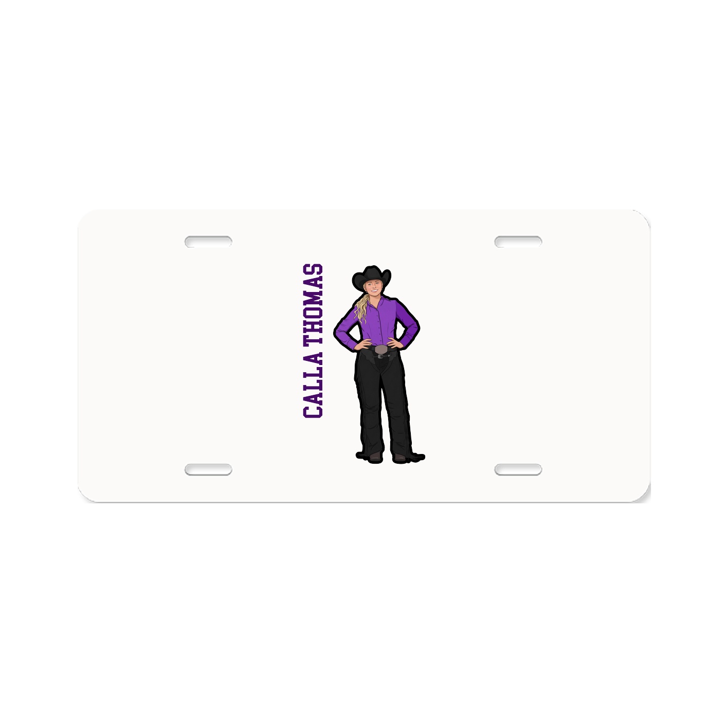 License Plate — Name Vertical in Classic