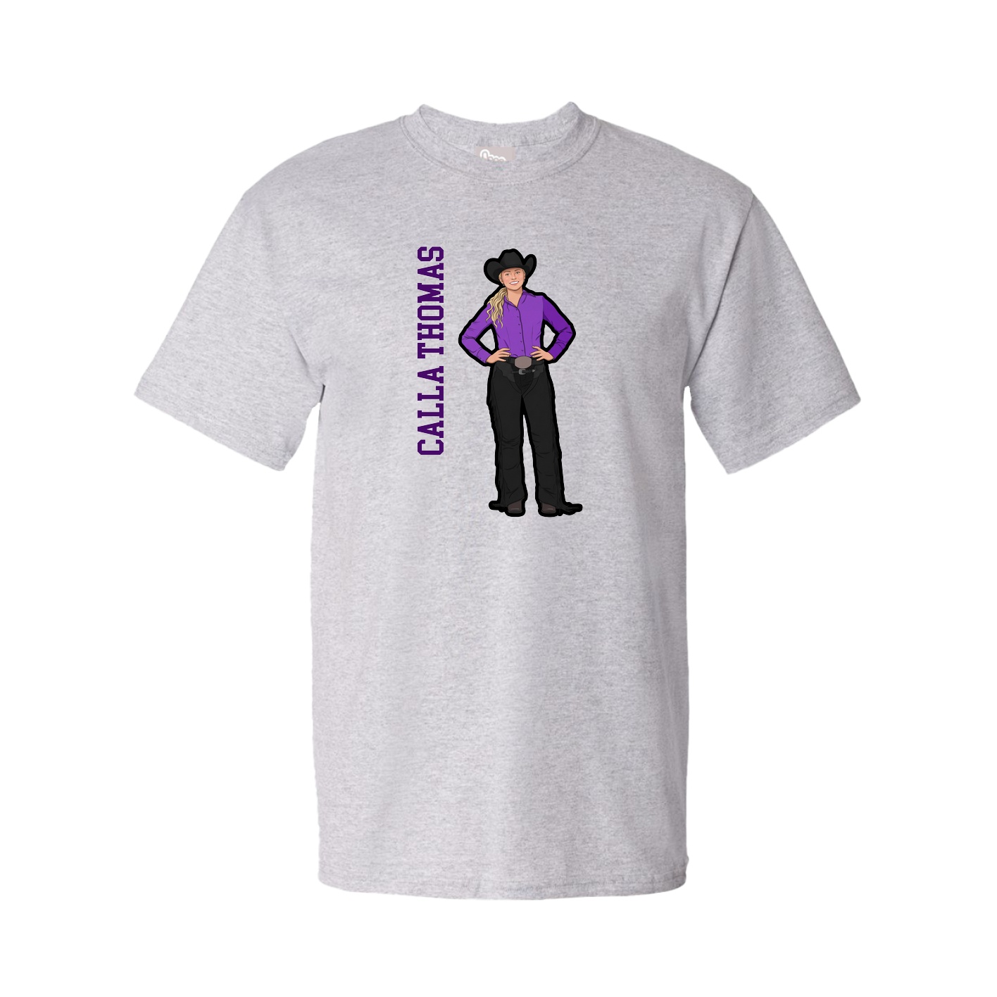 Tee — Name Vertical in Grey