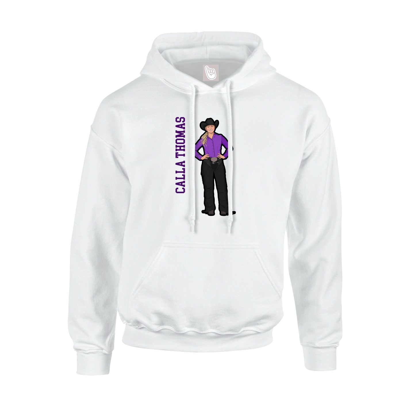 Youth Hoodie — Name Vertical in White