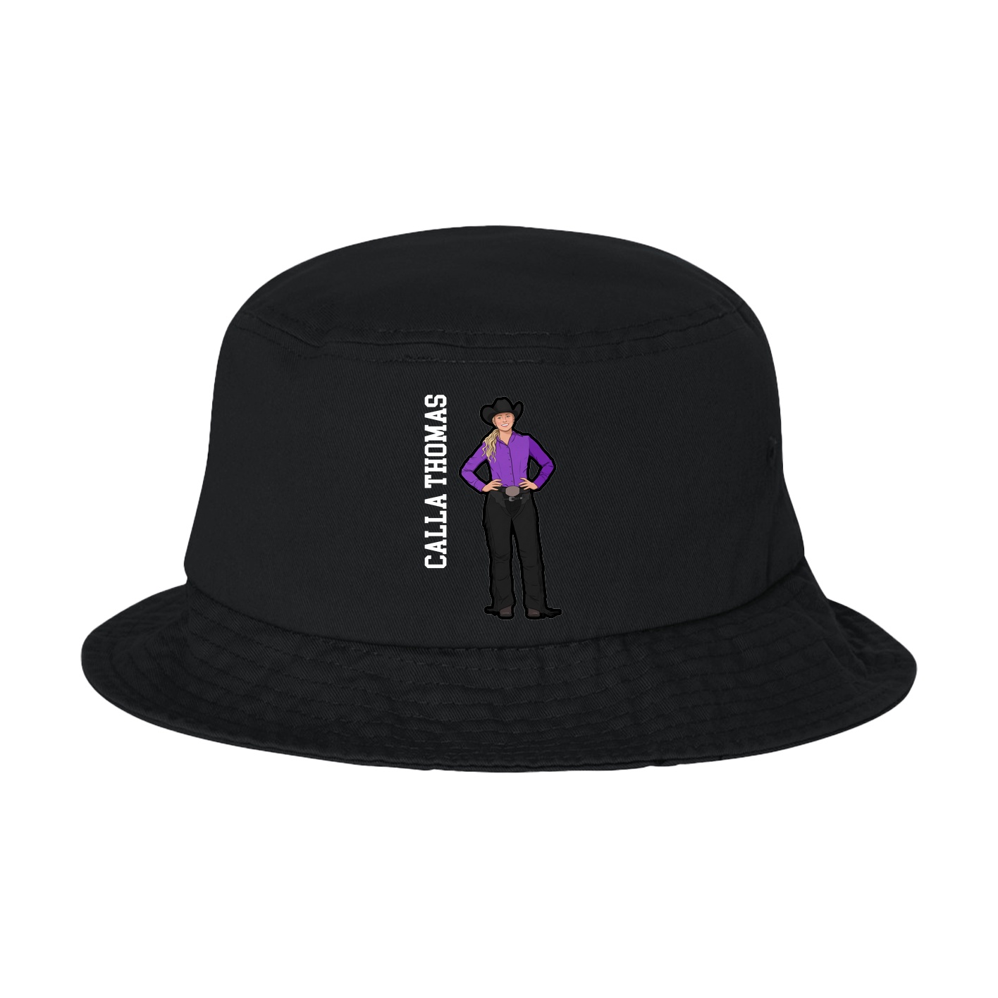 Bucket Cap — Name Vertical in Black