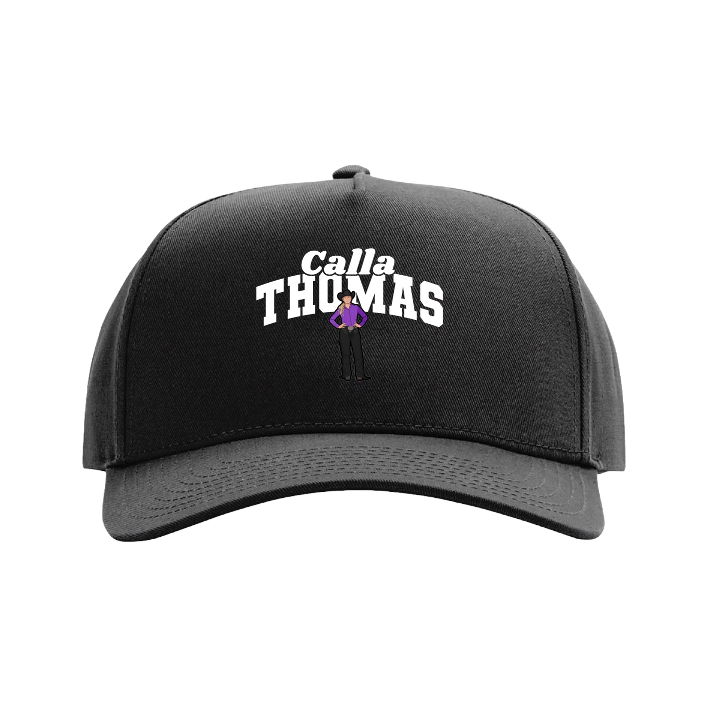 Full Fabric Five-Panel Champ Cap — Signature Arch in Black