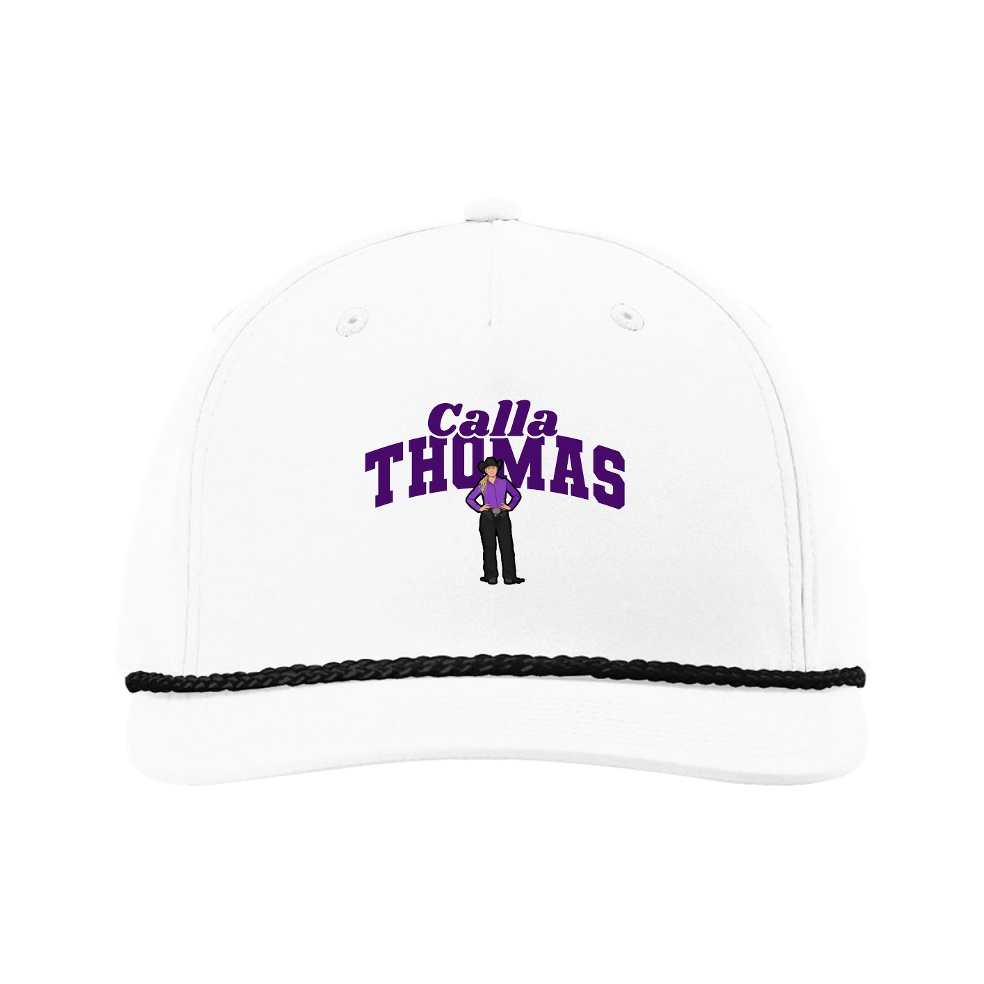 Five-Panel Classic Rope Cap — Signature Arch in White