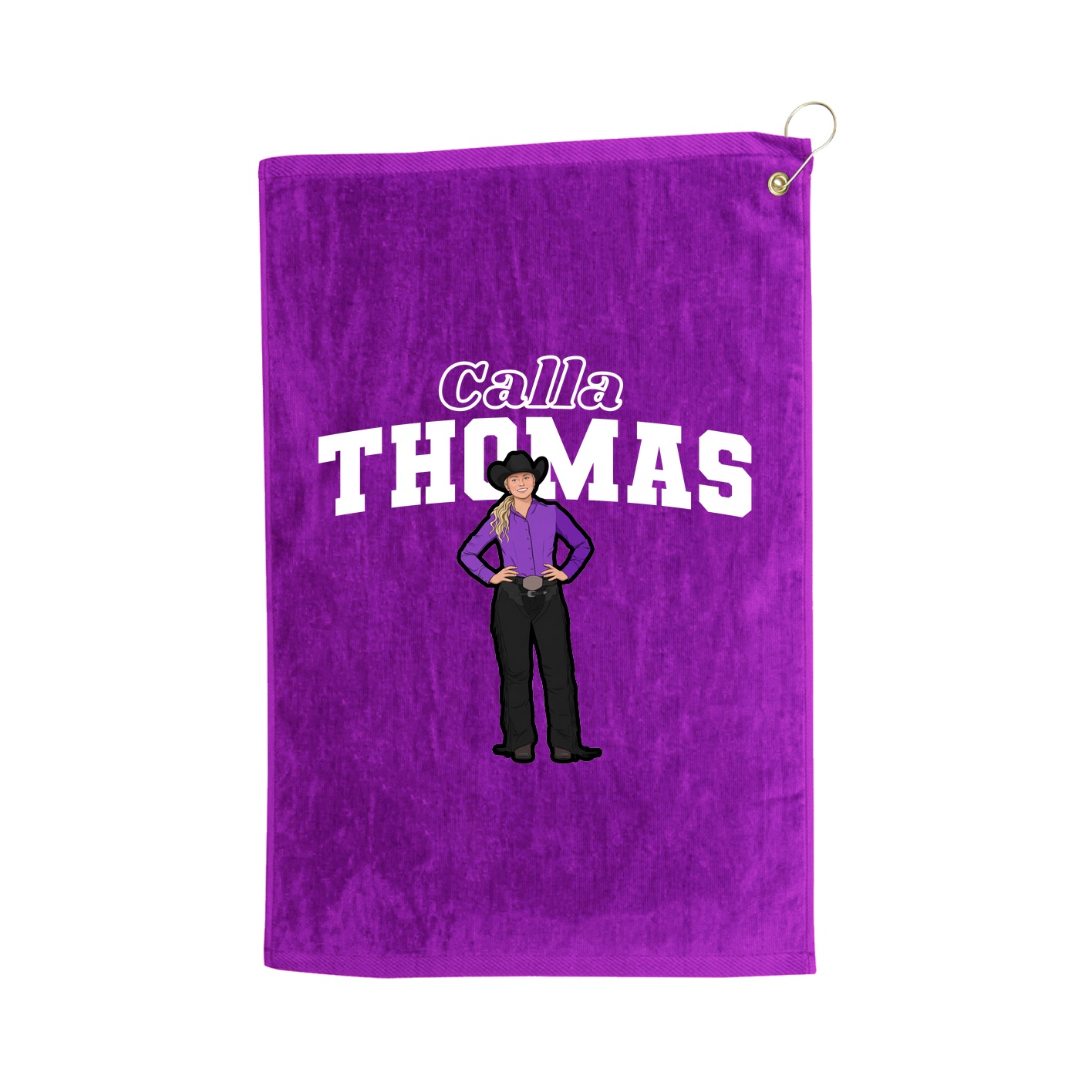 Golf Towel — Name Arch in Purple