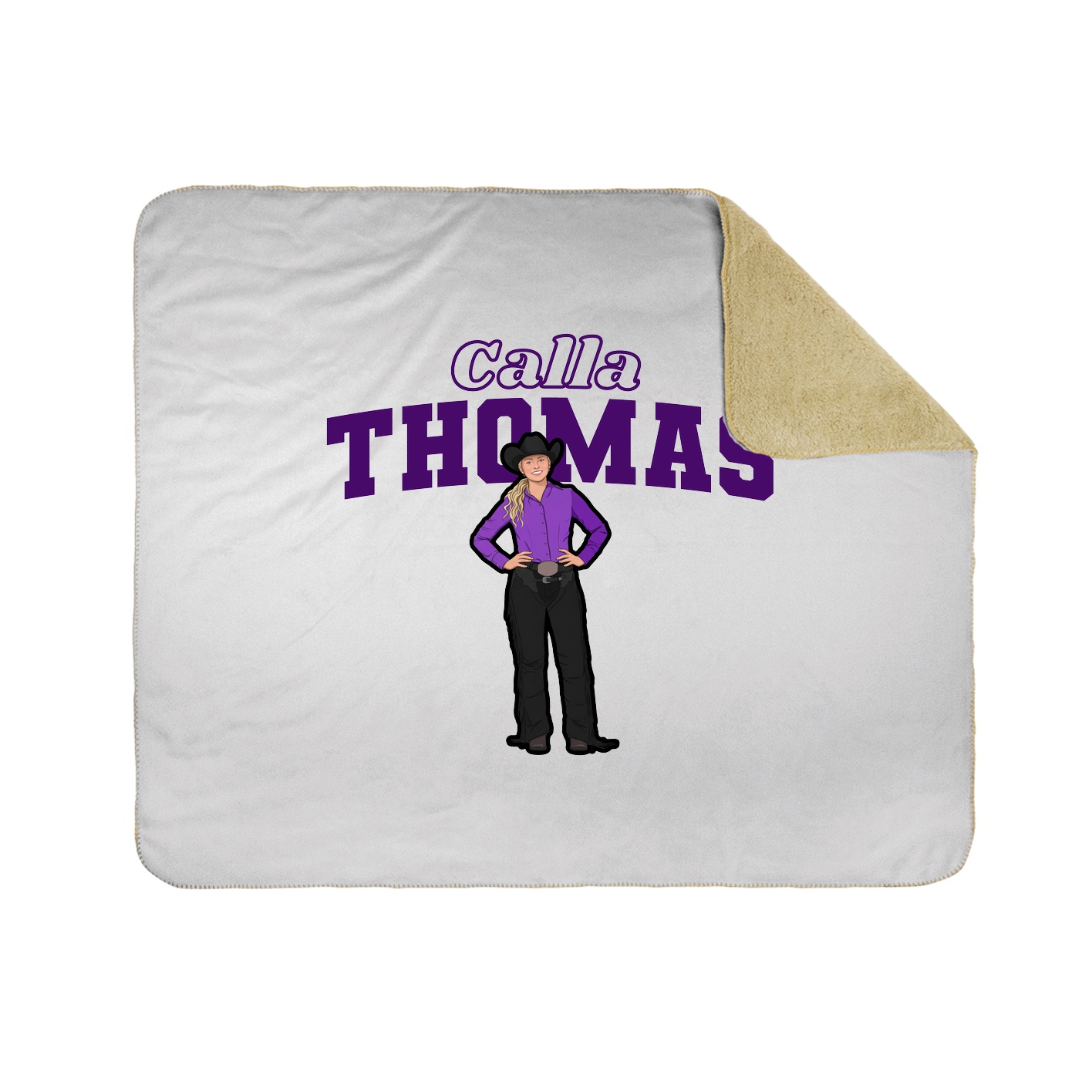 Throw Blanket — Name Arch in White