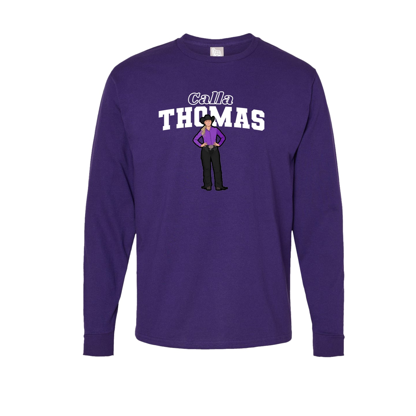Long Sleeve Tee — Name Arch in Purple