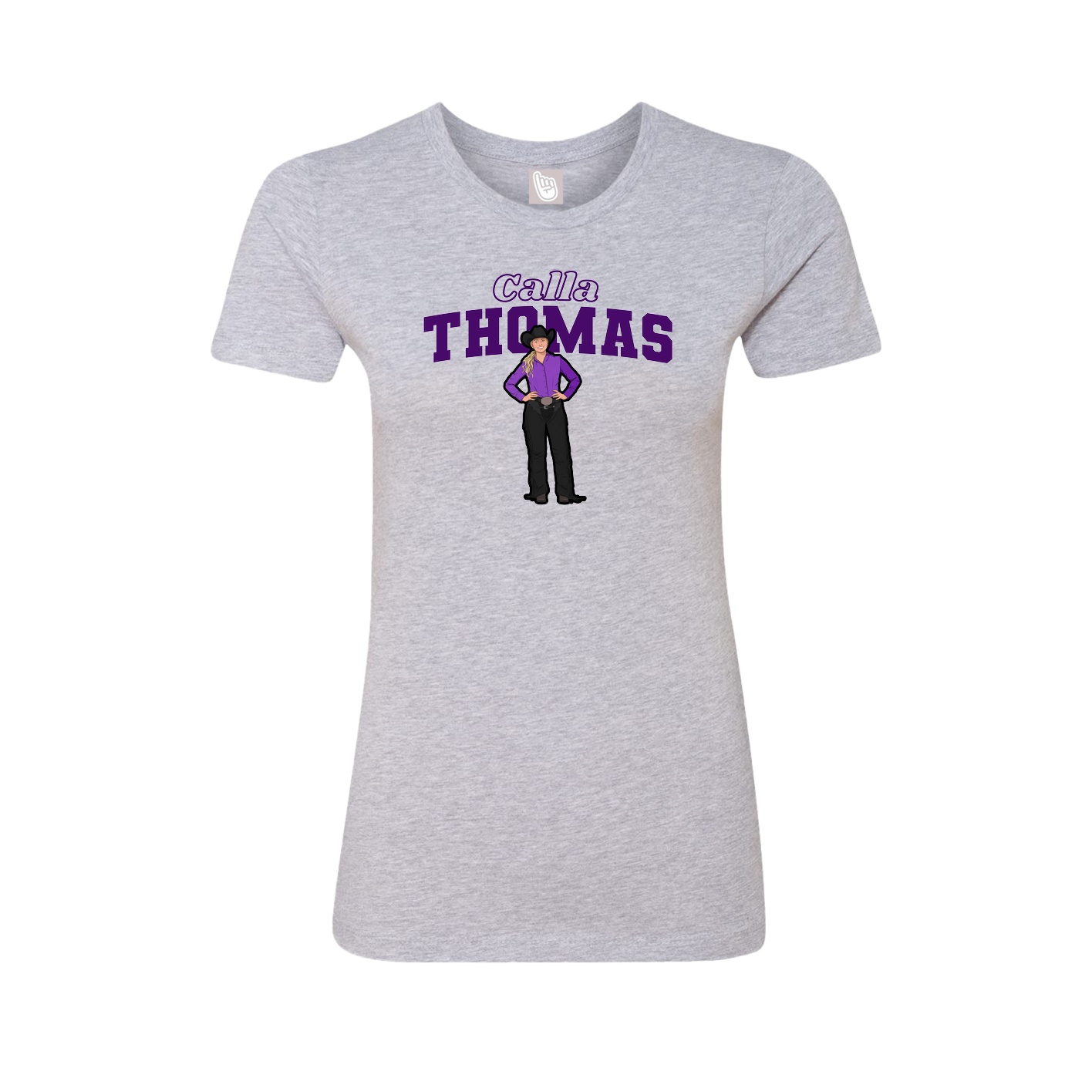 Fitted Women's Tee — Name Arch in Grey