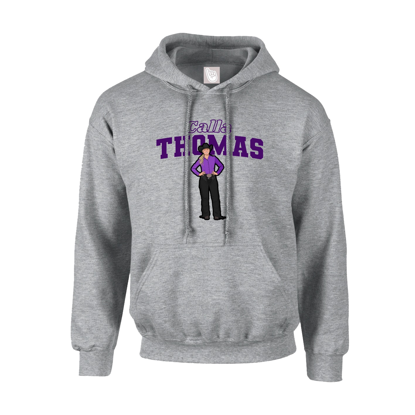 Hoodie — Name Arch in Grey
