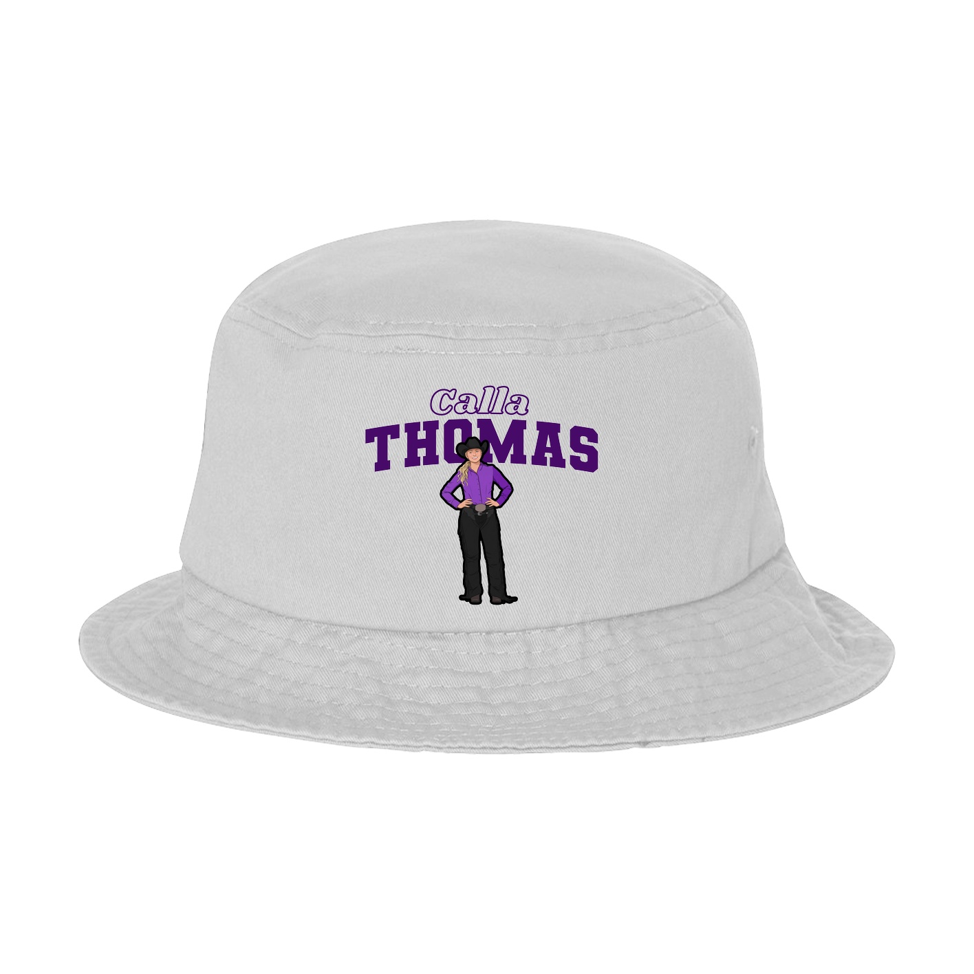 Bucket Cap — Name Arch in White