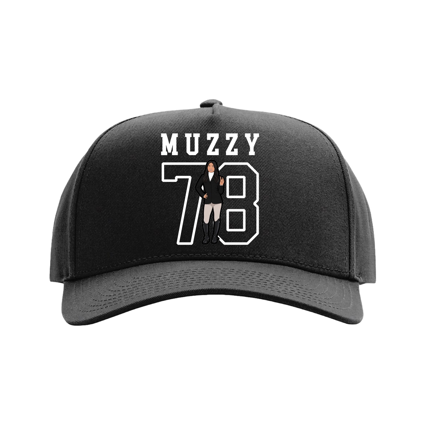Full Fabric Five-Panel Champ Cap — Shirsey in Black