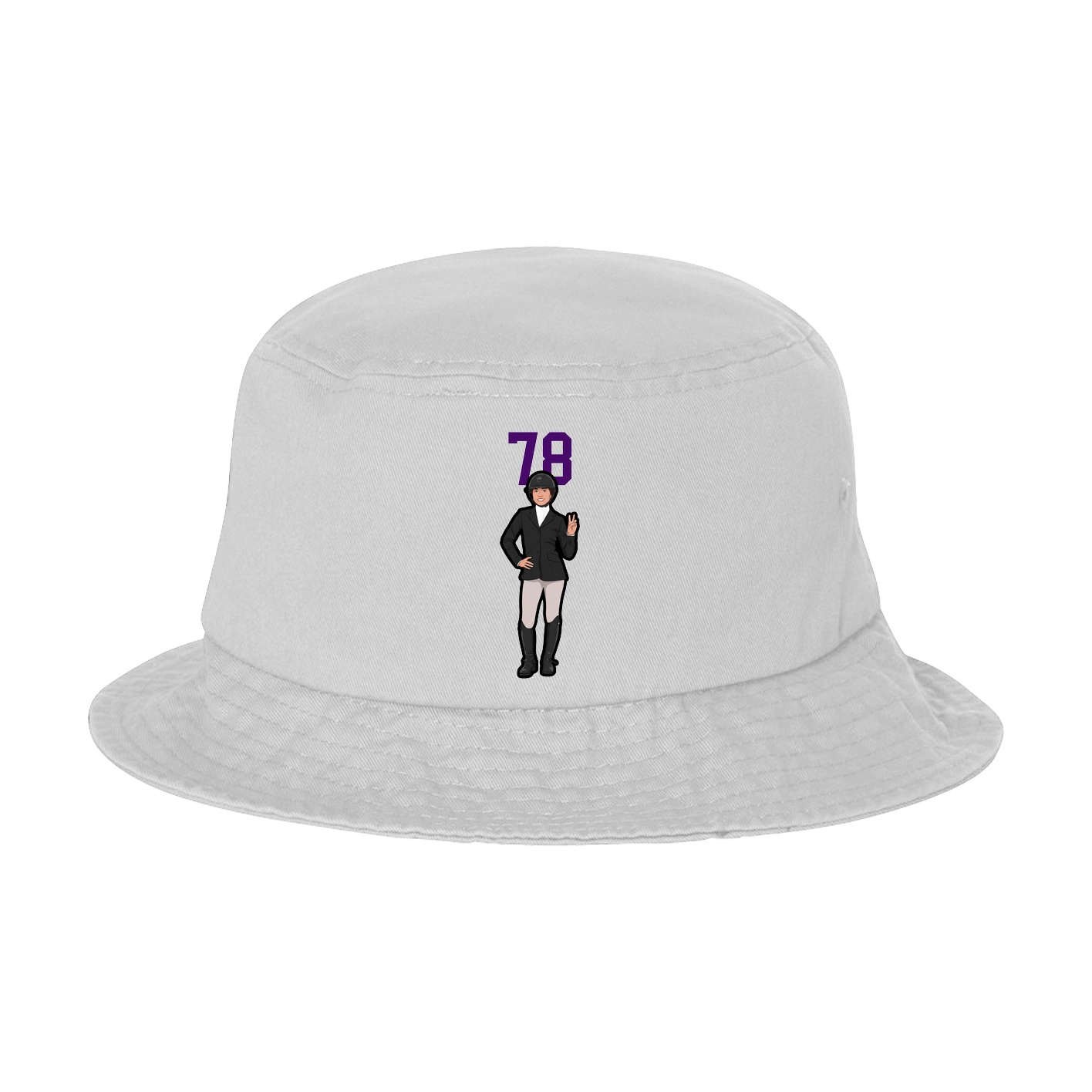 Bucket Cap — Number Top in White