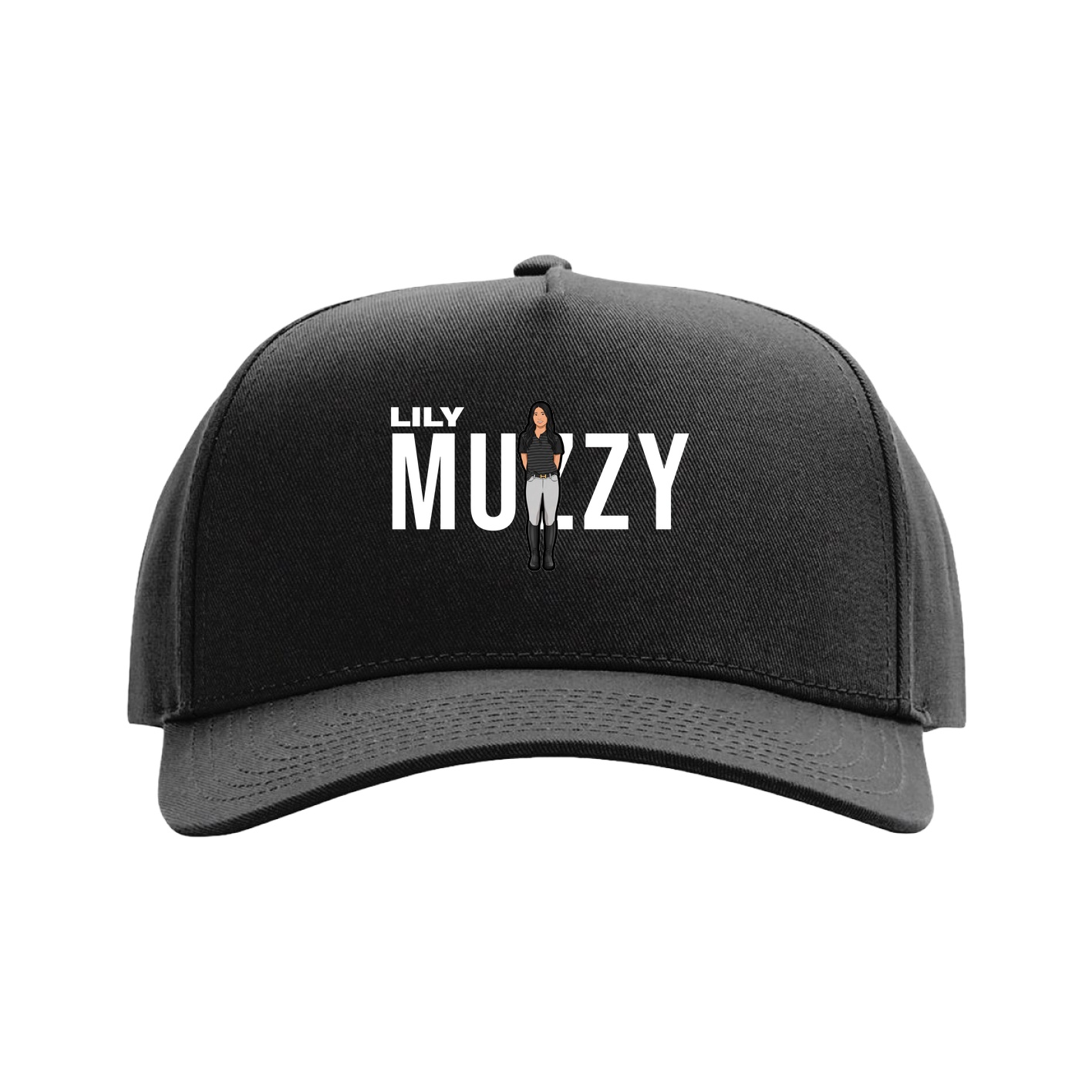 Full Fabric Five-Panel Champ Cap — Player Name in Black