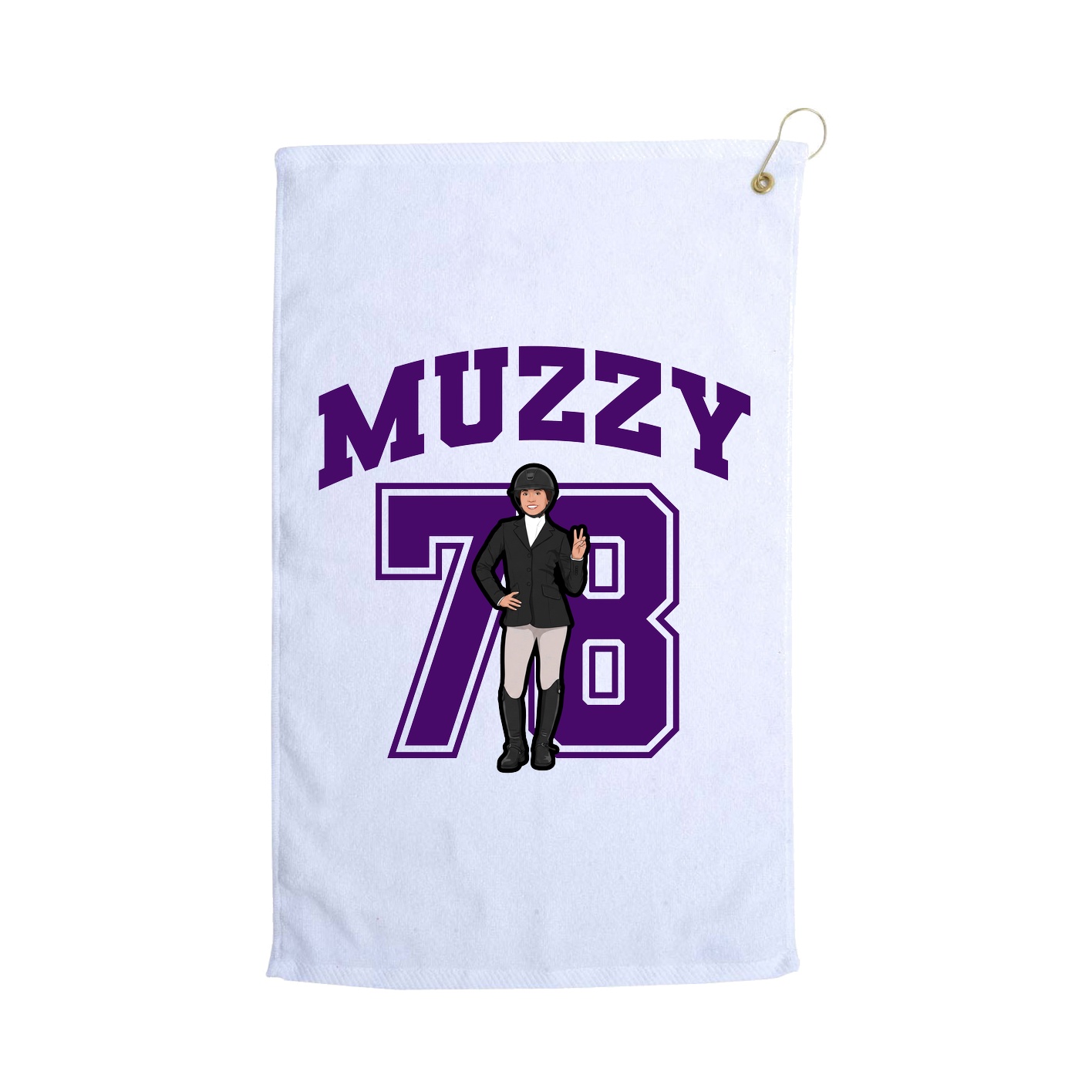 Golf Towel — Number in White