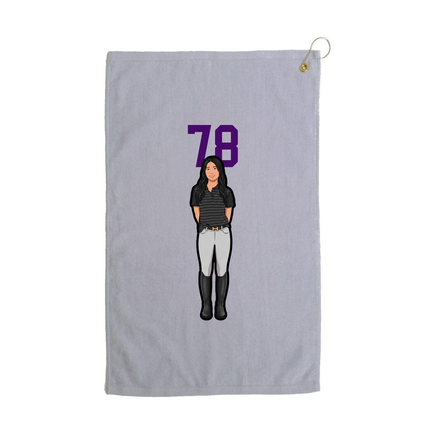 Golf Towel — Number Top in Grey