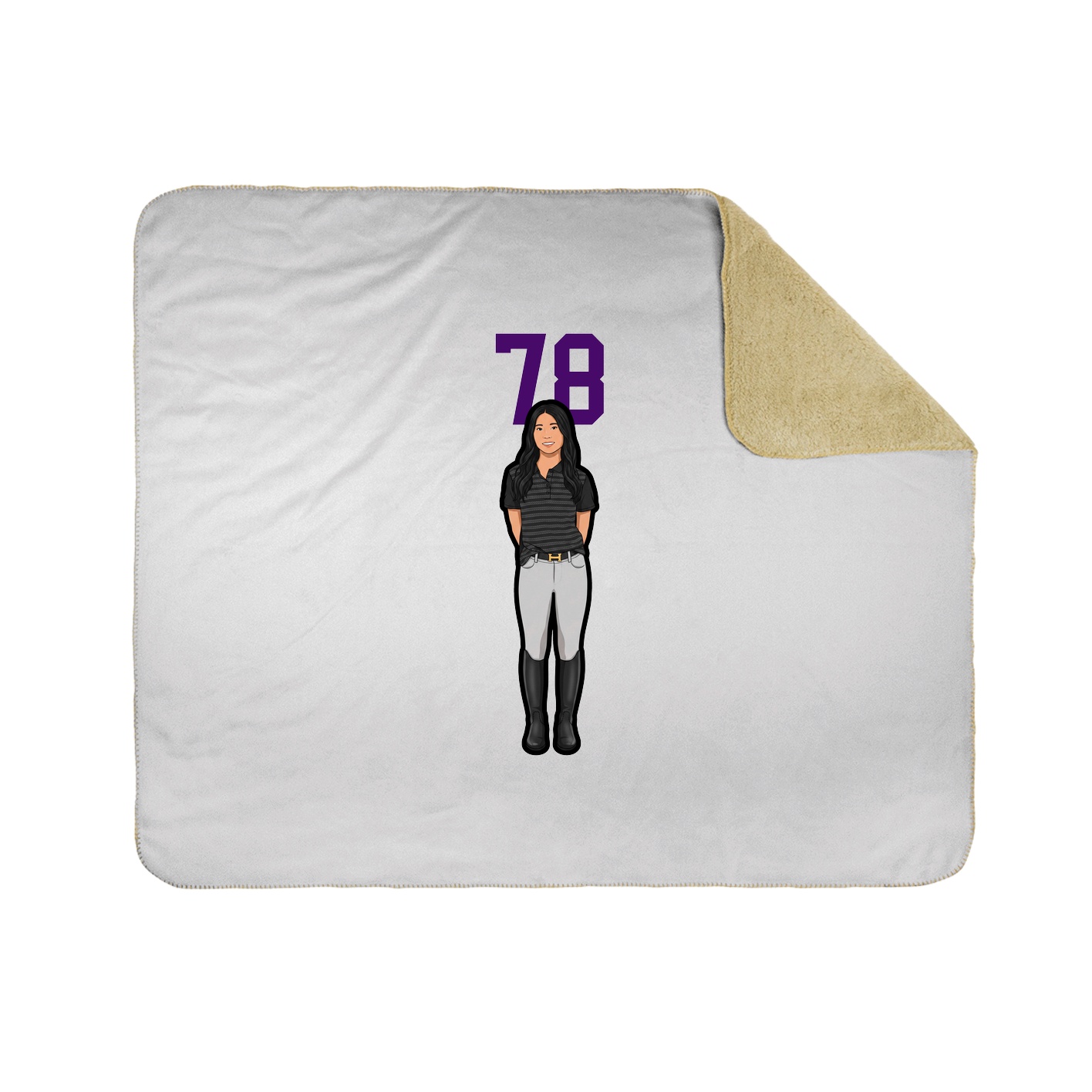 Throw Blanket — Number Top in White