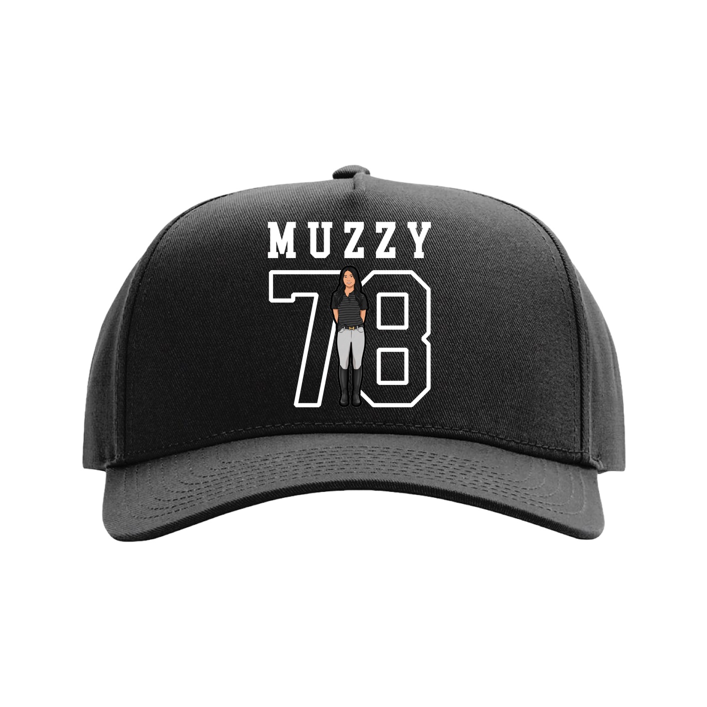 Full Fabric Five-Panel Champ Cap — Shirsey in Black