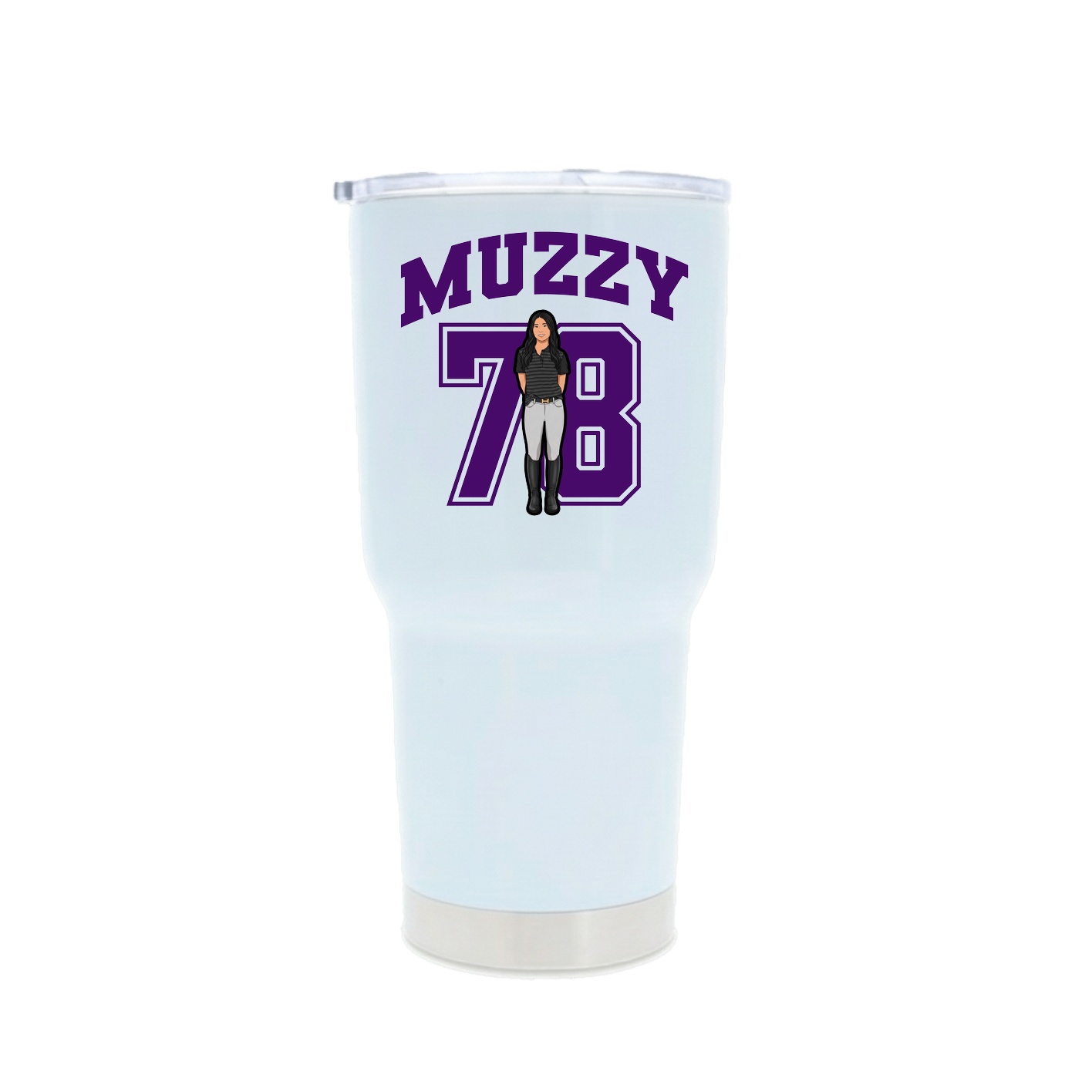 30oz Stainless Steel Tumbler — Number in White