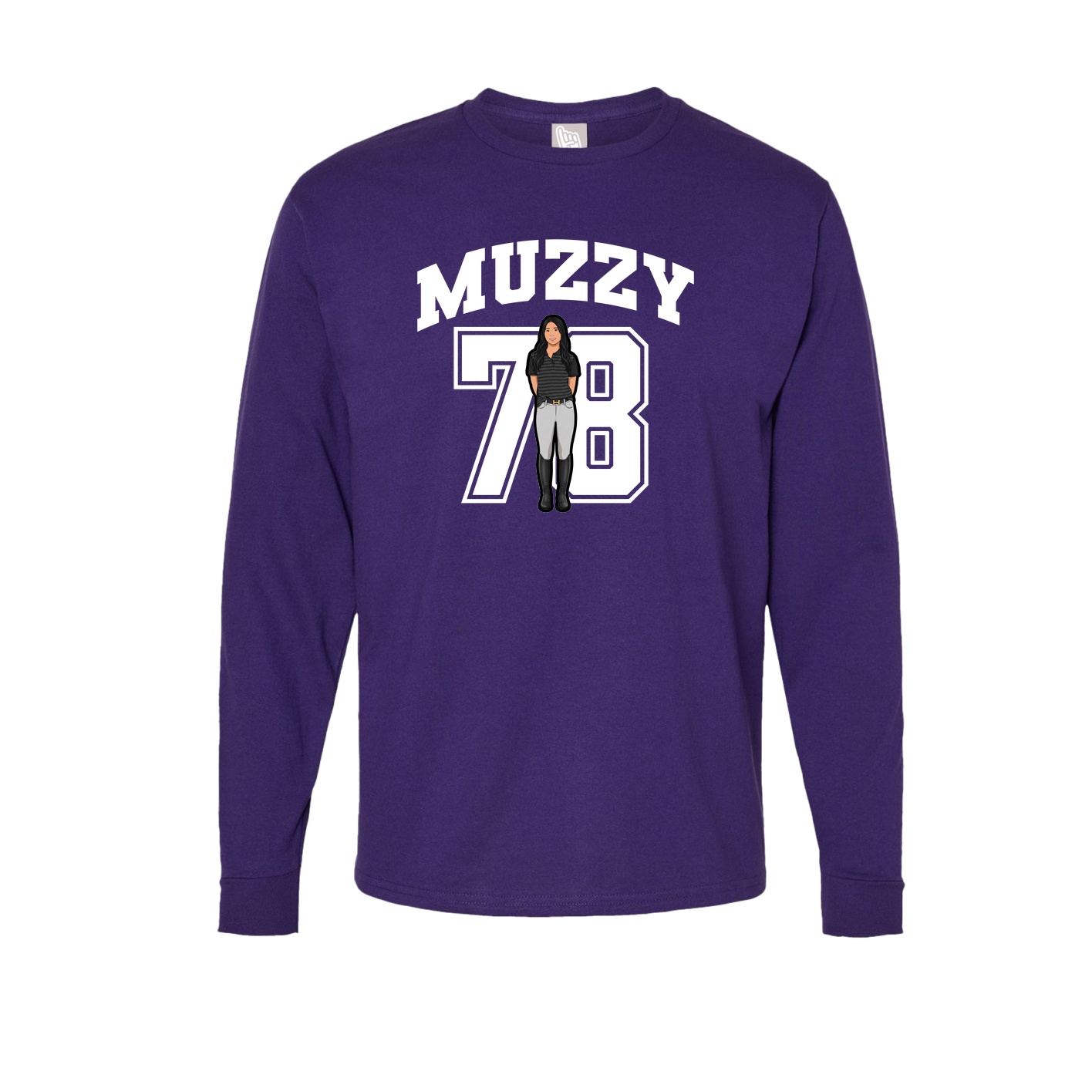 Long Sleeve Tee — Number in Purple