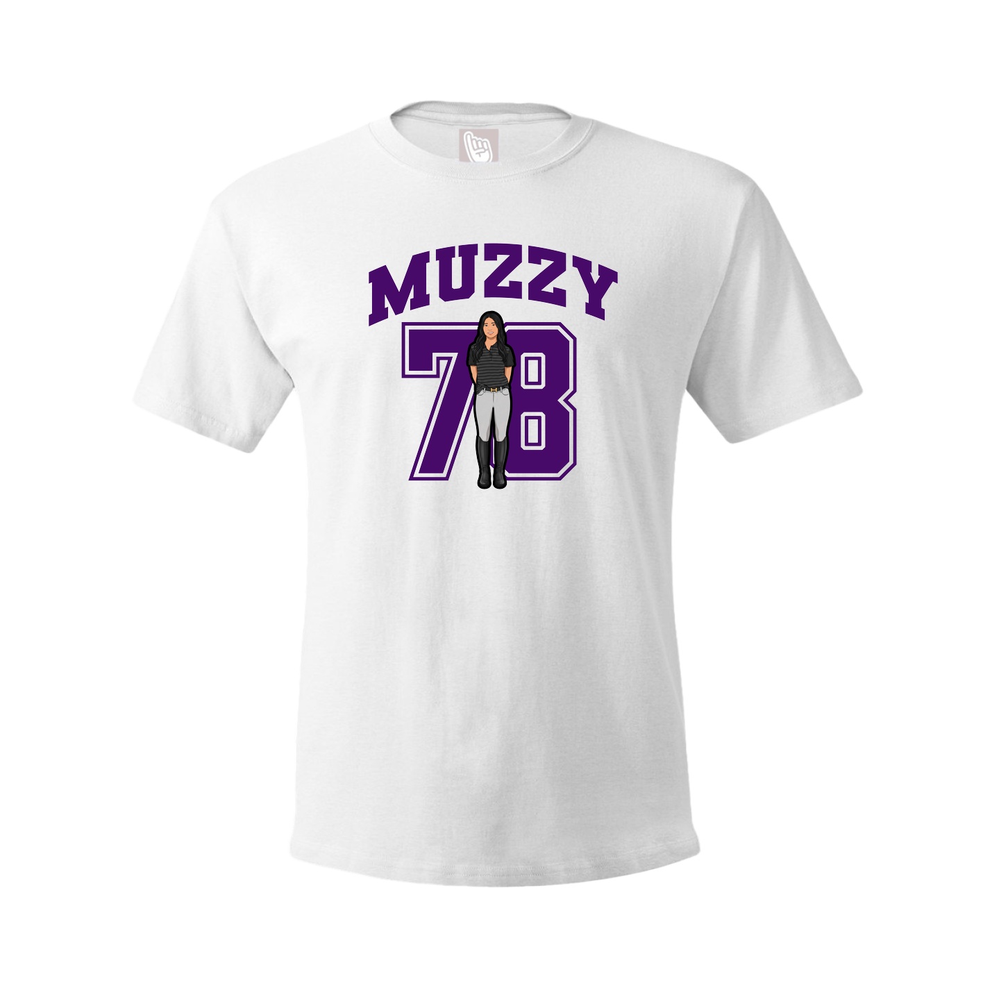 Youth Tee — Number in White