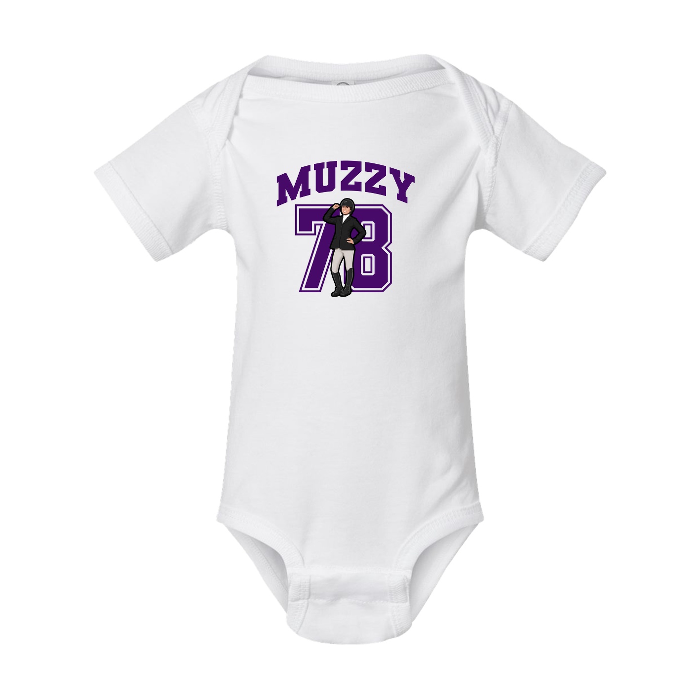 Baby Onesie — Number in White