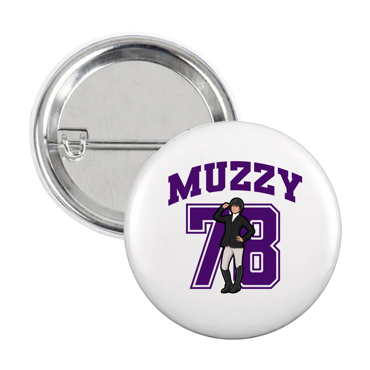 Game Day Button — Number in White