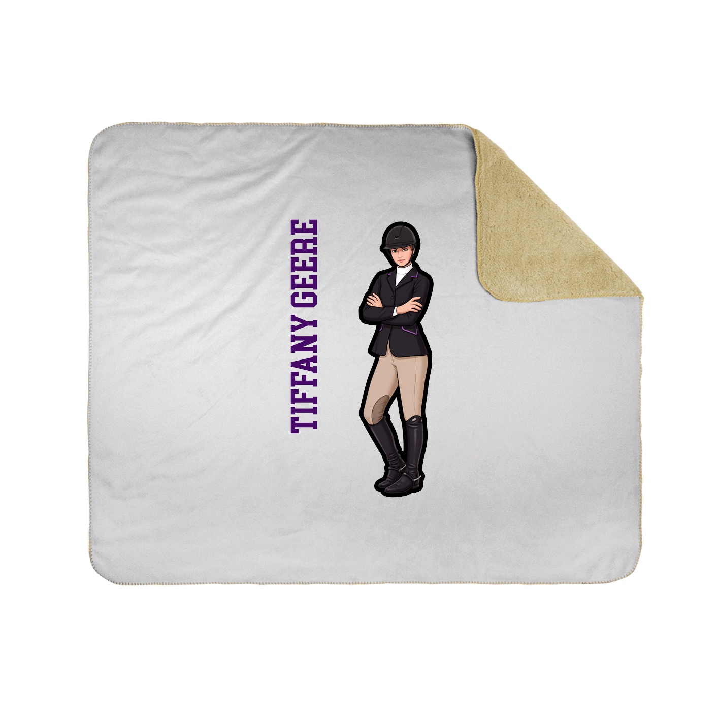 Throw Blanket — Name Vertical in White