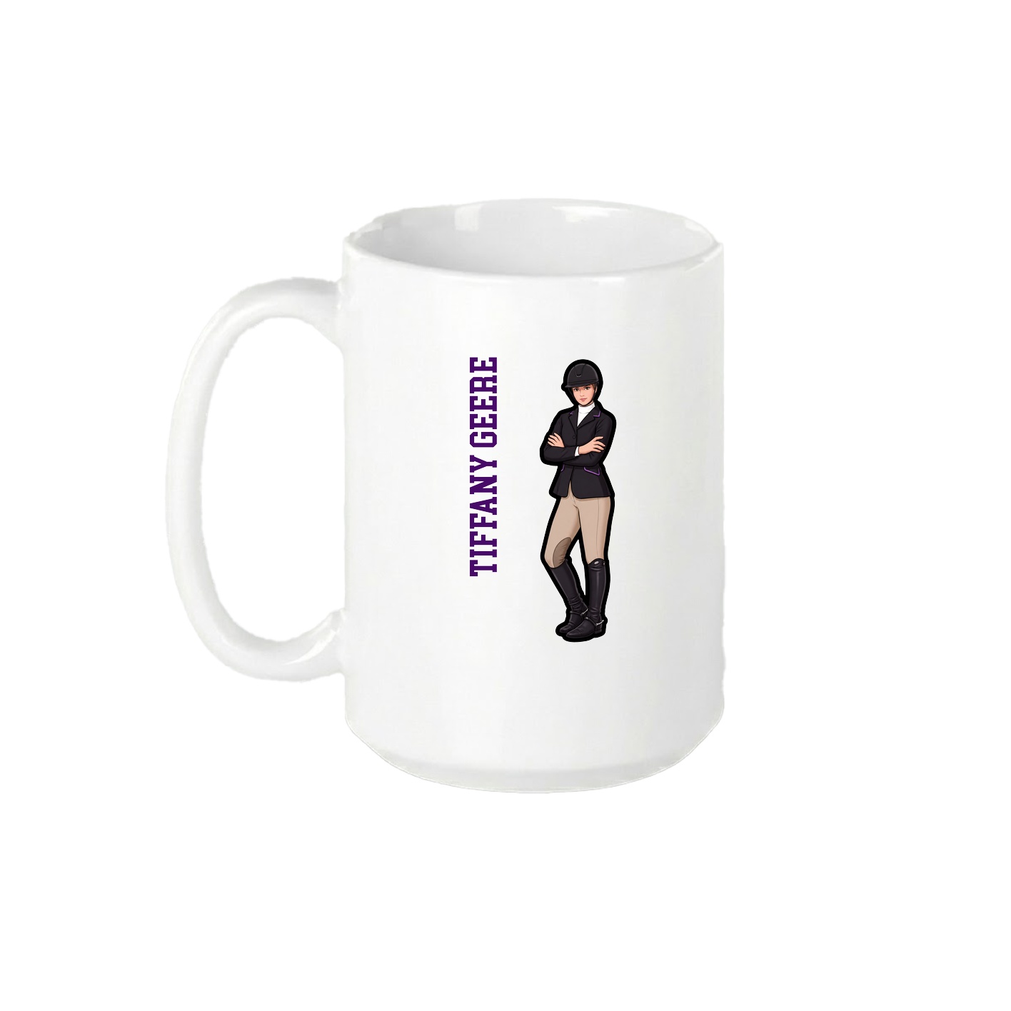 15oz Coffee Mug — Name Vertical in White
