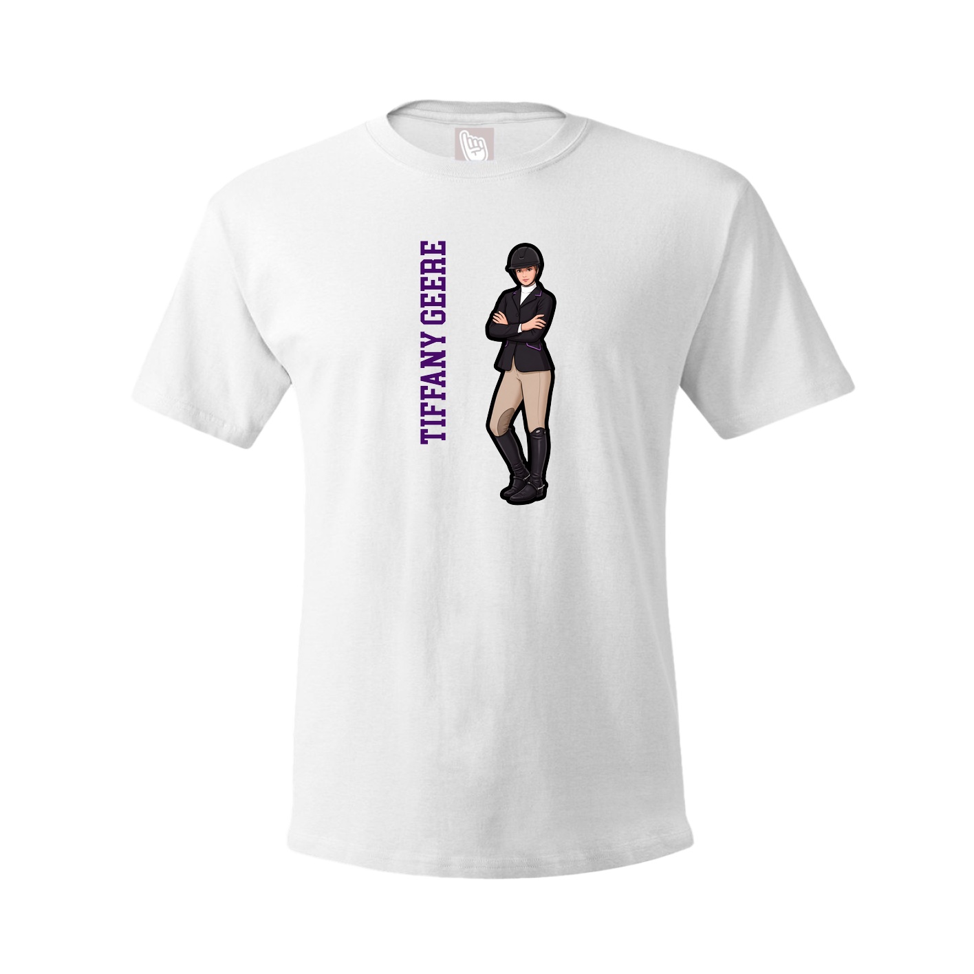 Youth Tee — Name Vertical in White