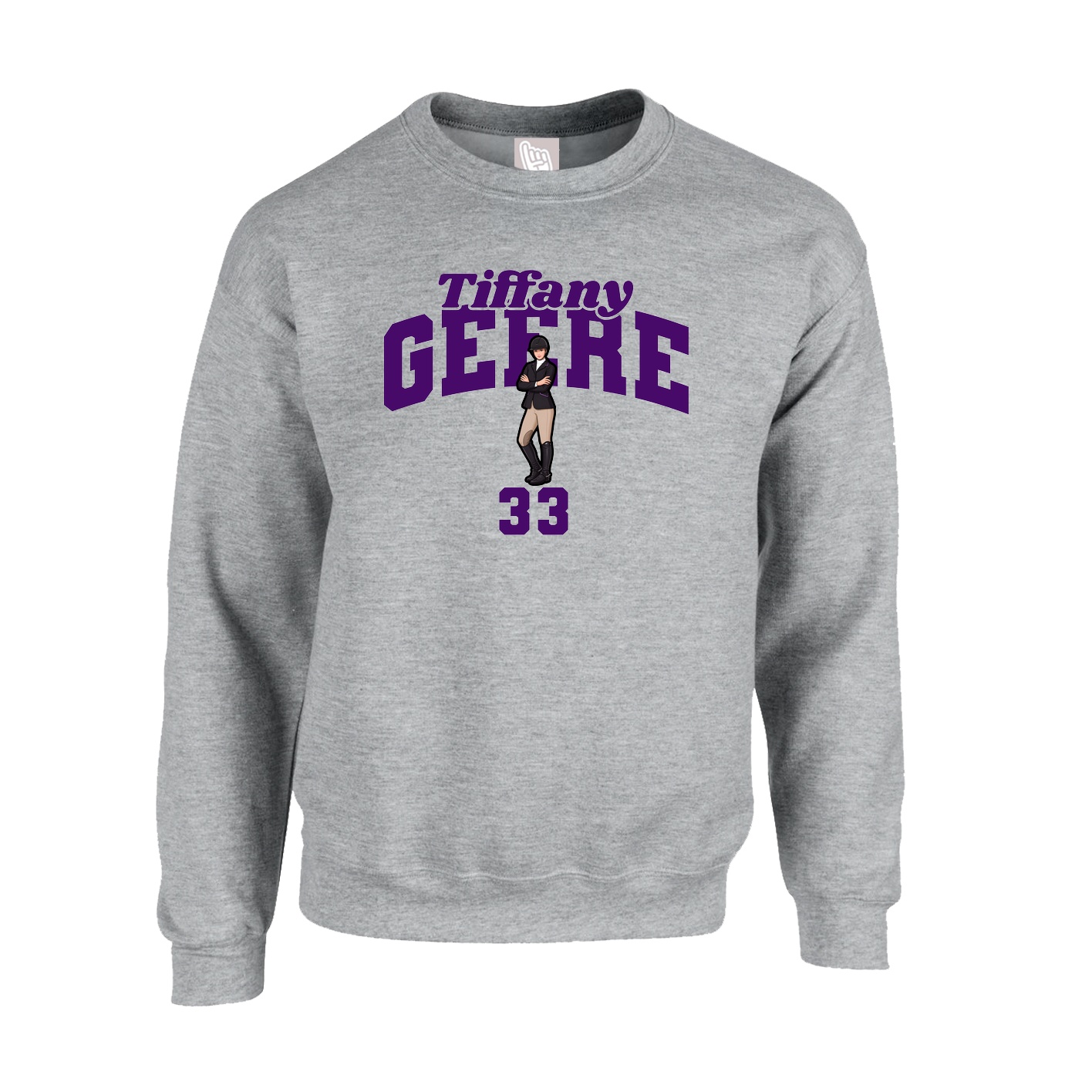 Fleece Crew — Signature Arch in Grey