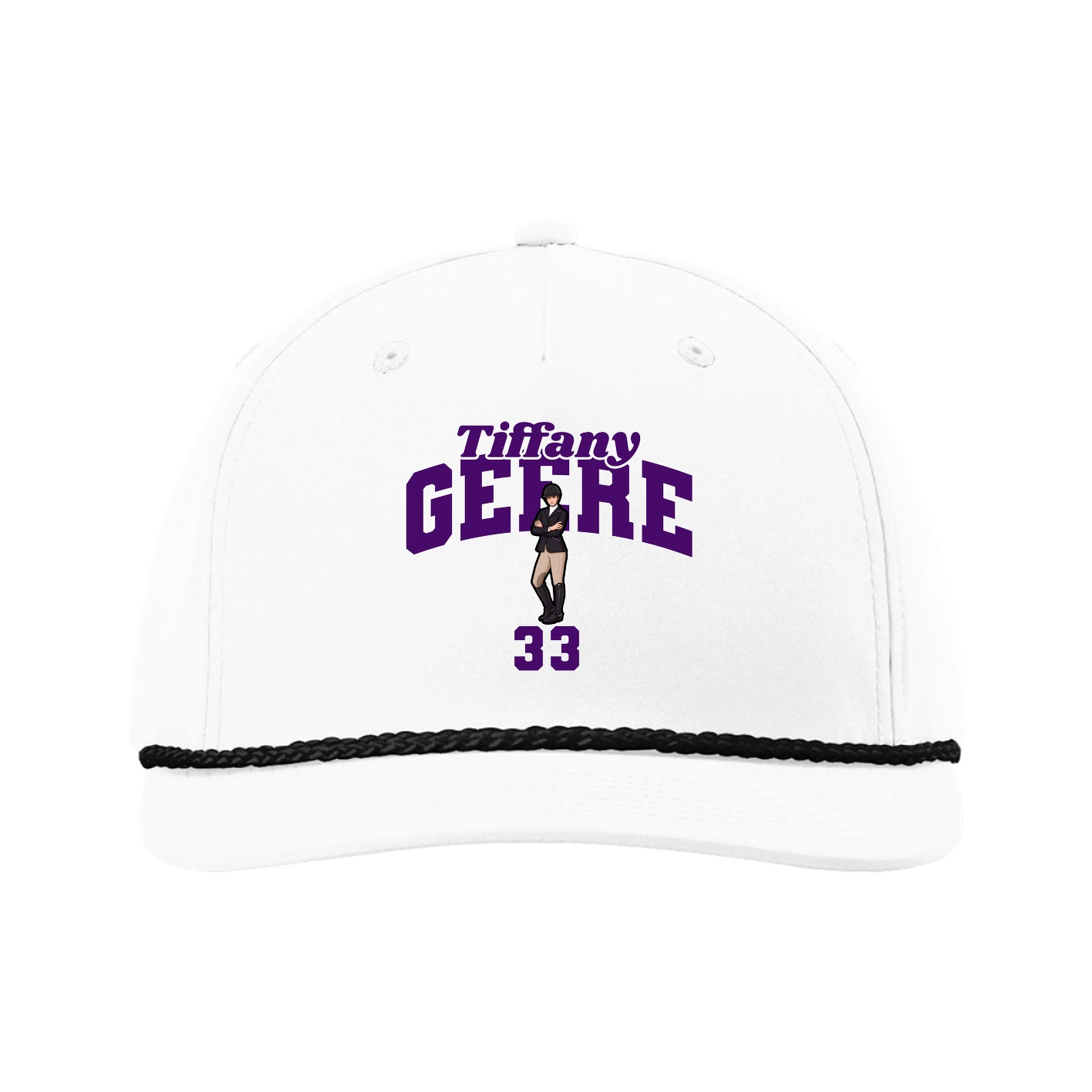 Five-Panel Classic Rope Cap — Signature Arch in White