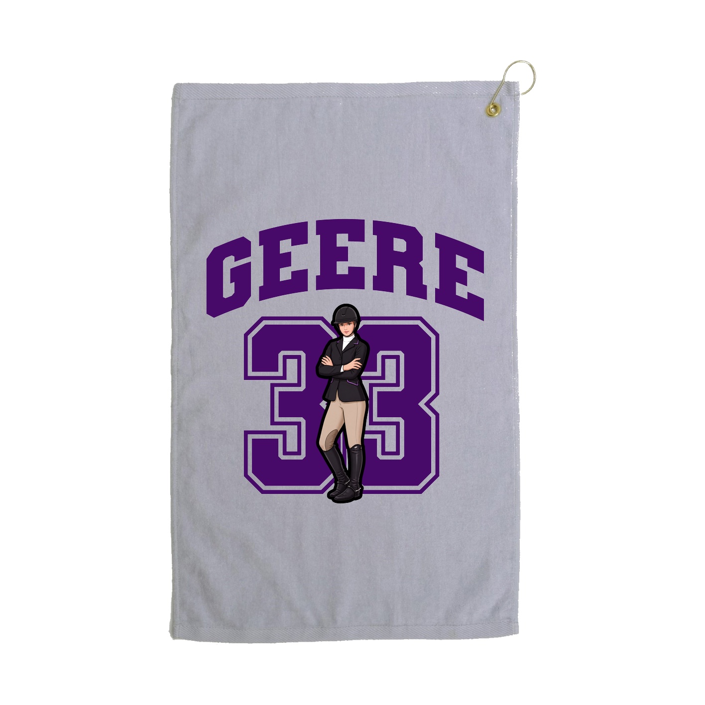 Golf Towel — Number in Grey