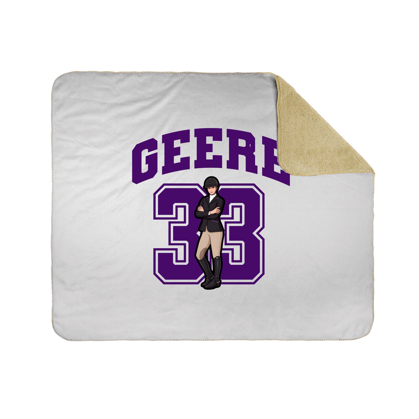 Throw Blanket — Number in White