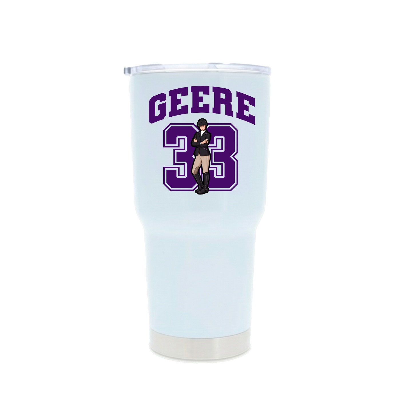 30oz Stainless Steel Tumbler — Number in White