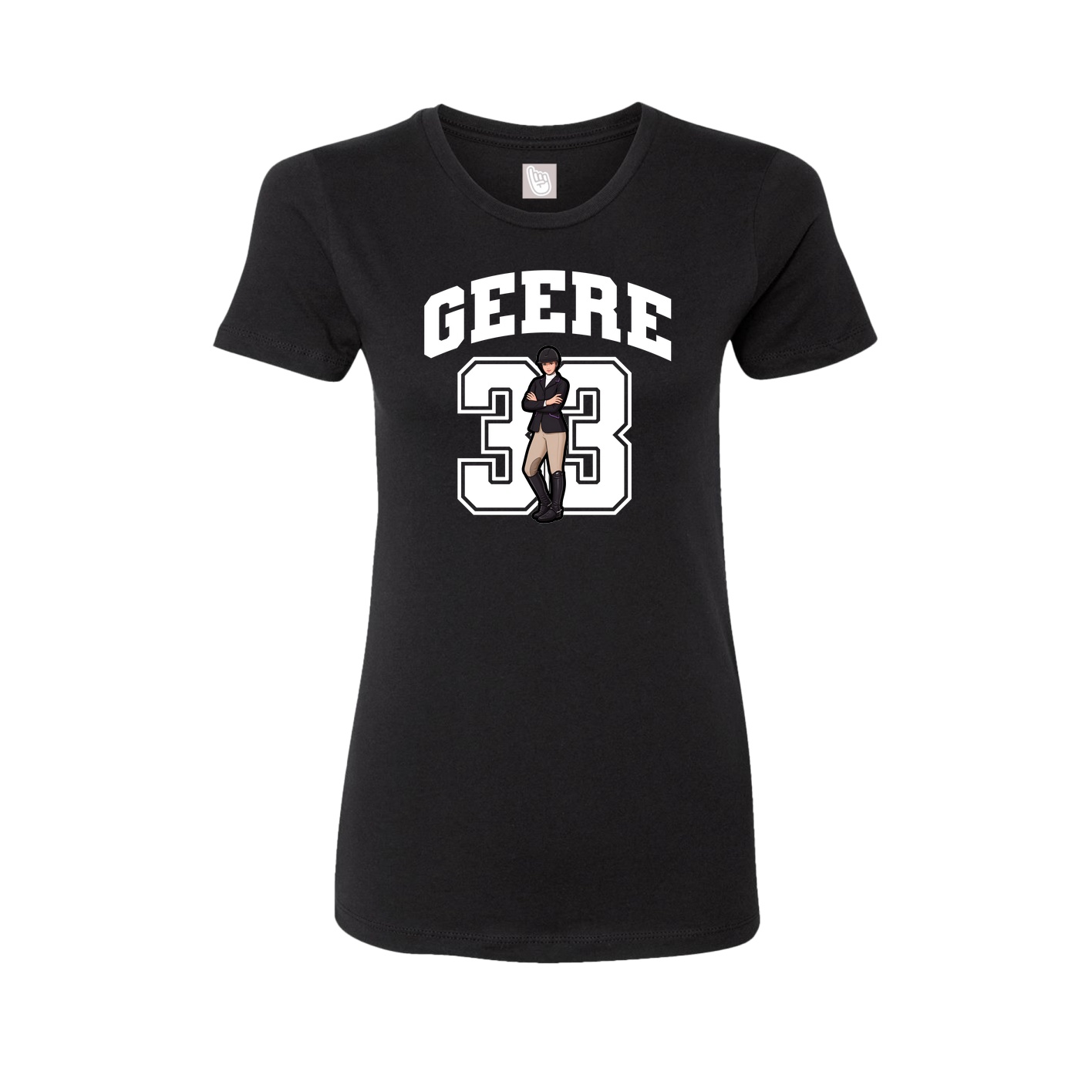 Fitted Women's Tee — Number in Black