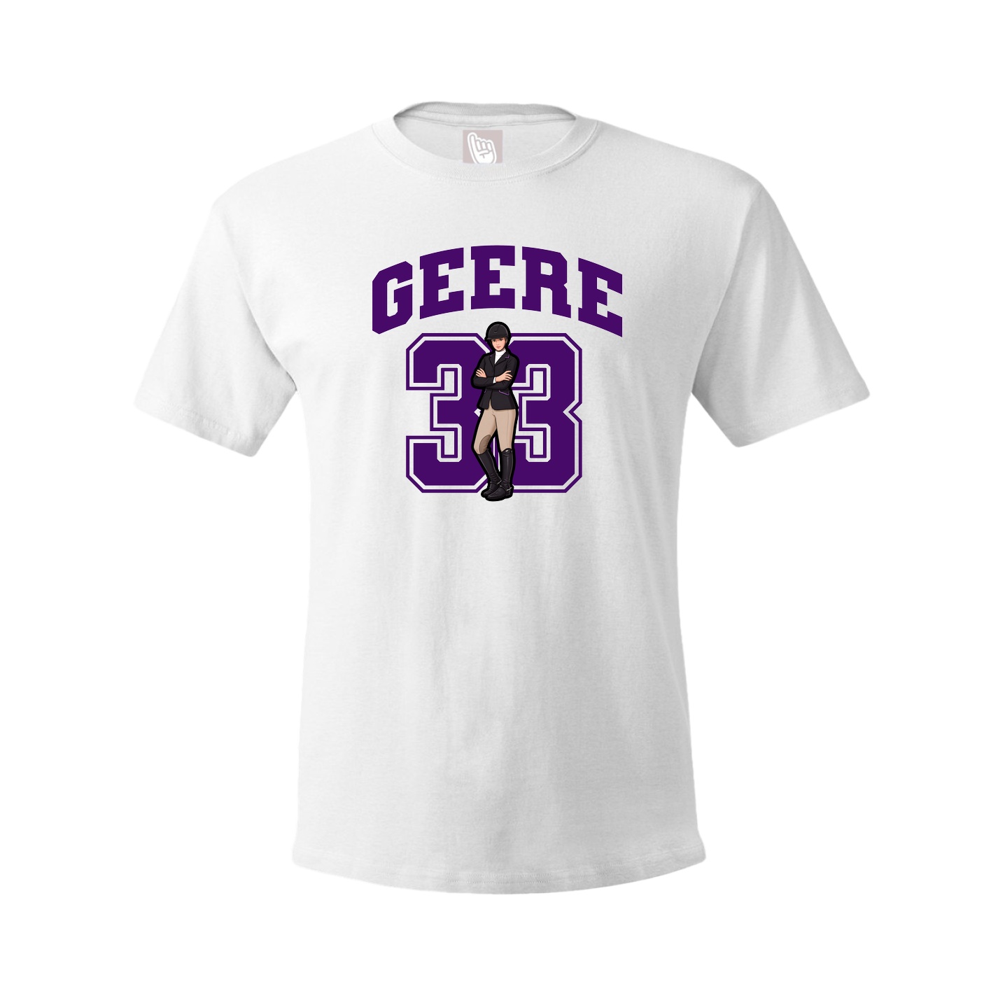 Youth Tee — Number in White
