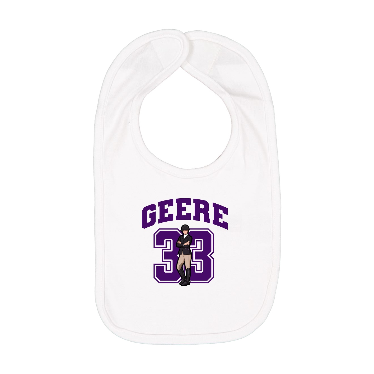 Infant Bib — Number in White