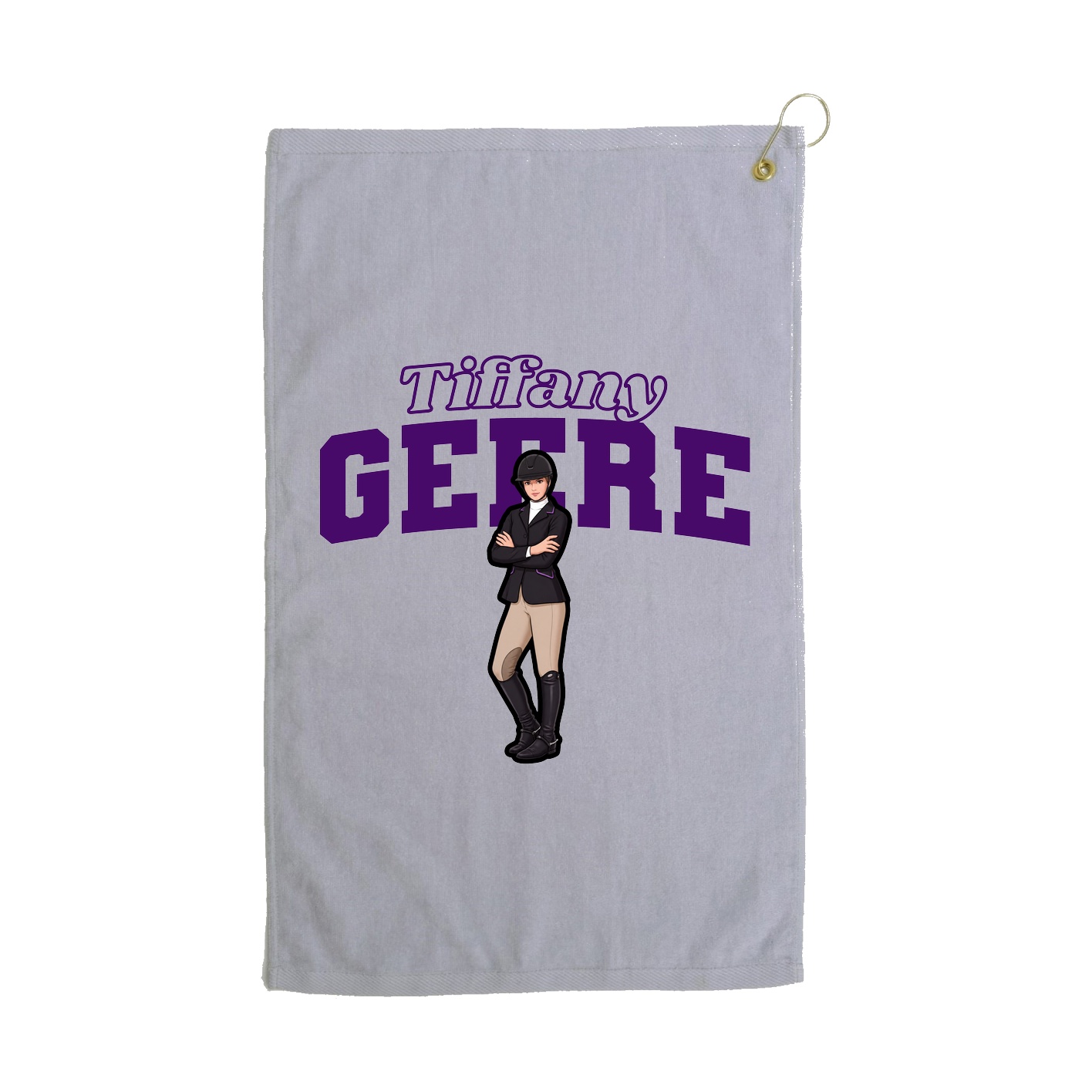 Golf Towel — Name Arch in Grey