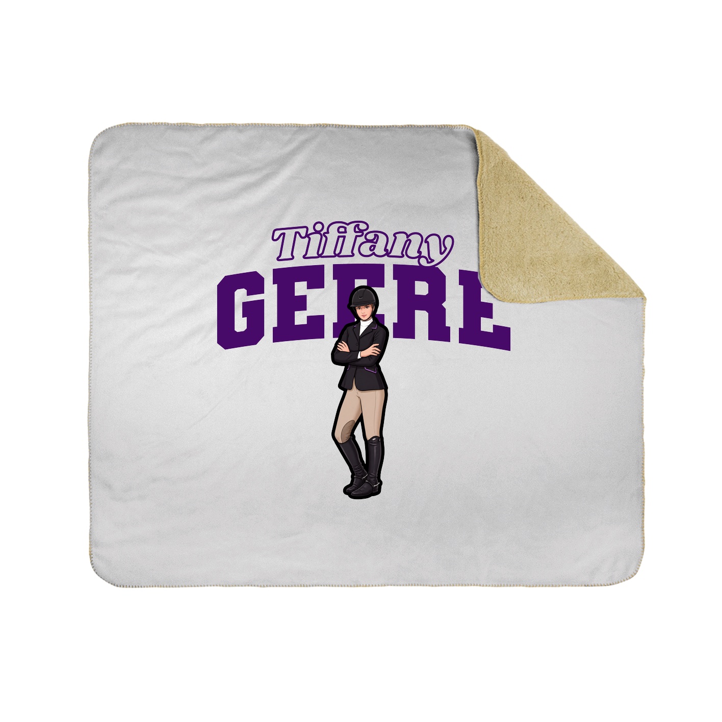 Throw Blanket — Name Arch in White