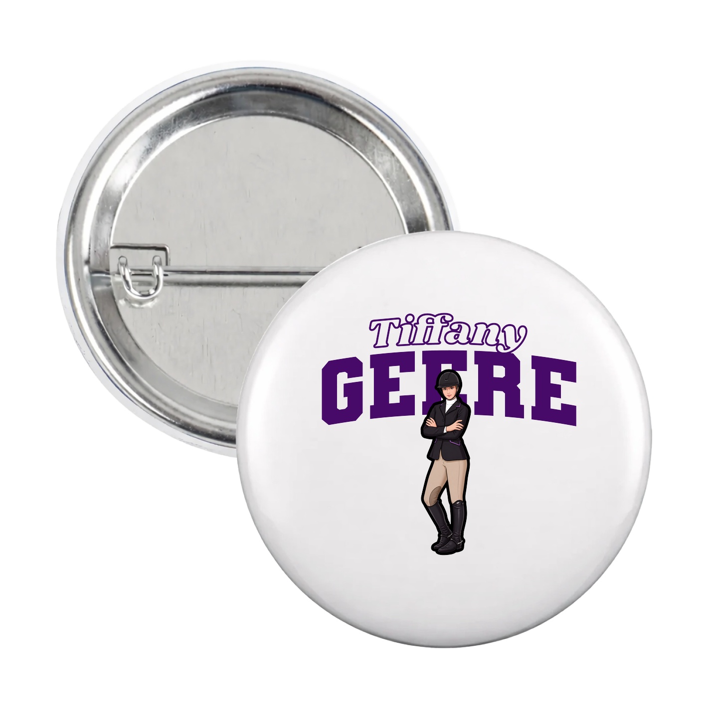 Game Day Button — Name Arch in White