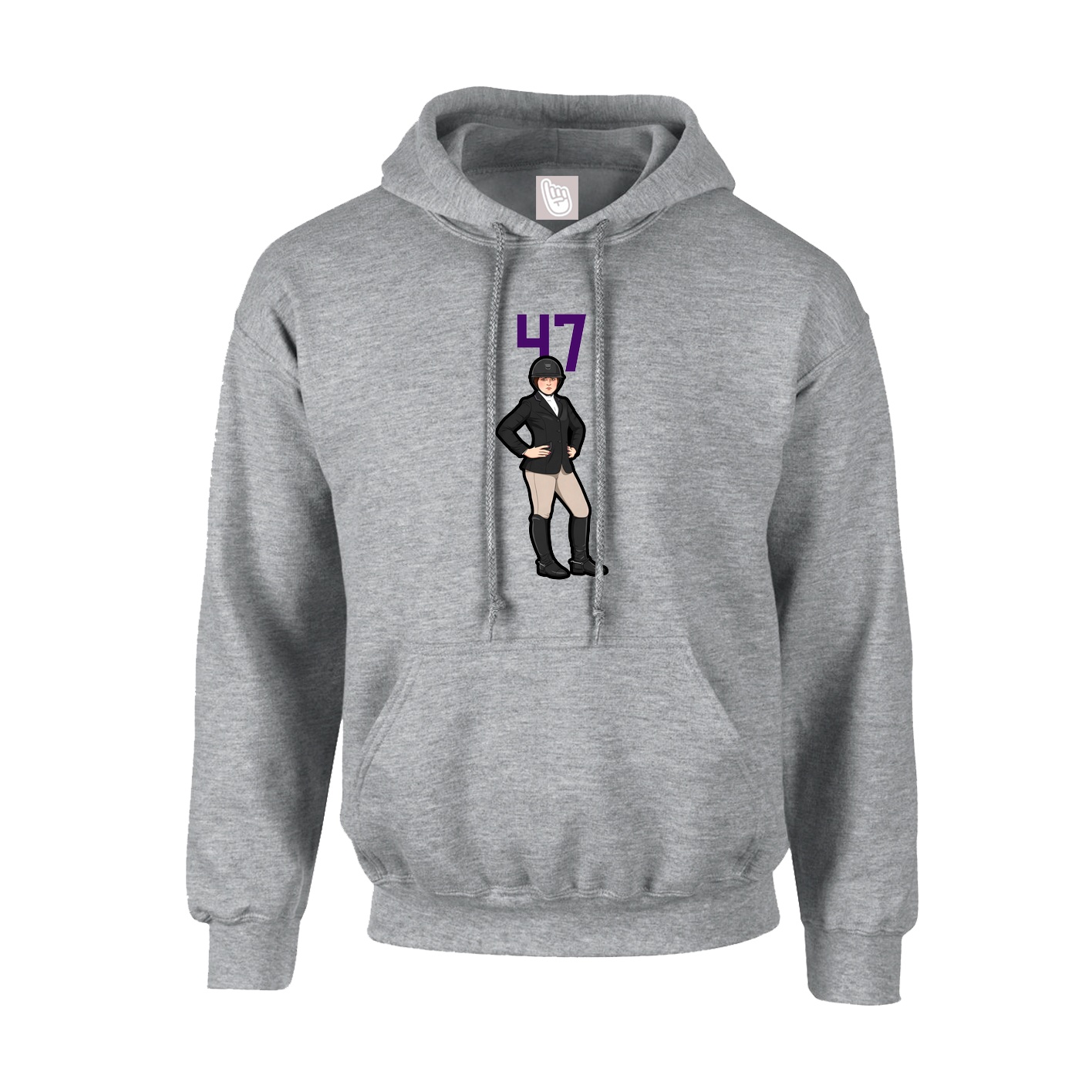 Youth Hoodie — Number Top in Grey