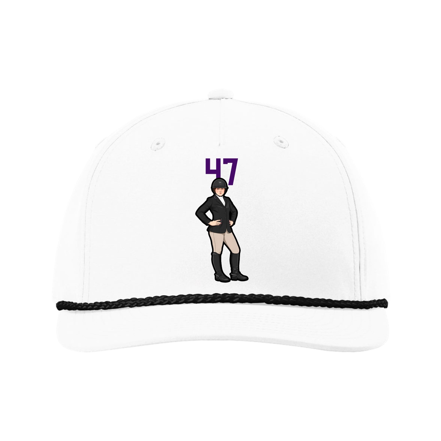 Five-Panel Classic Rope Cap — Number Top in White