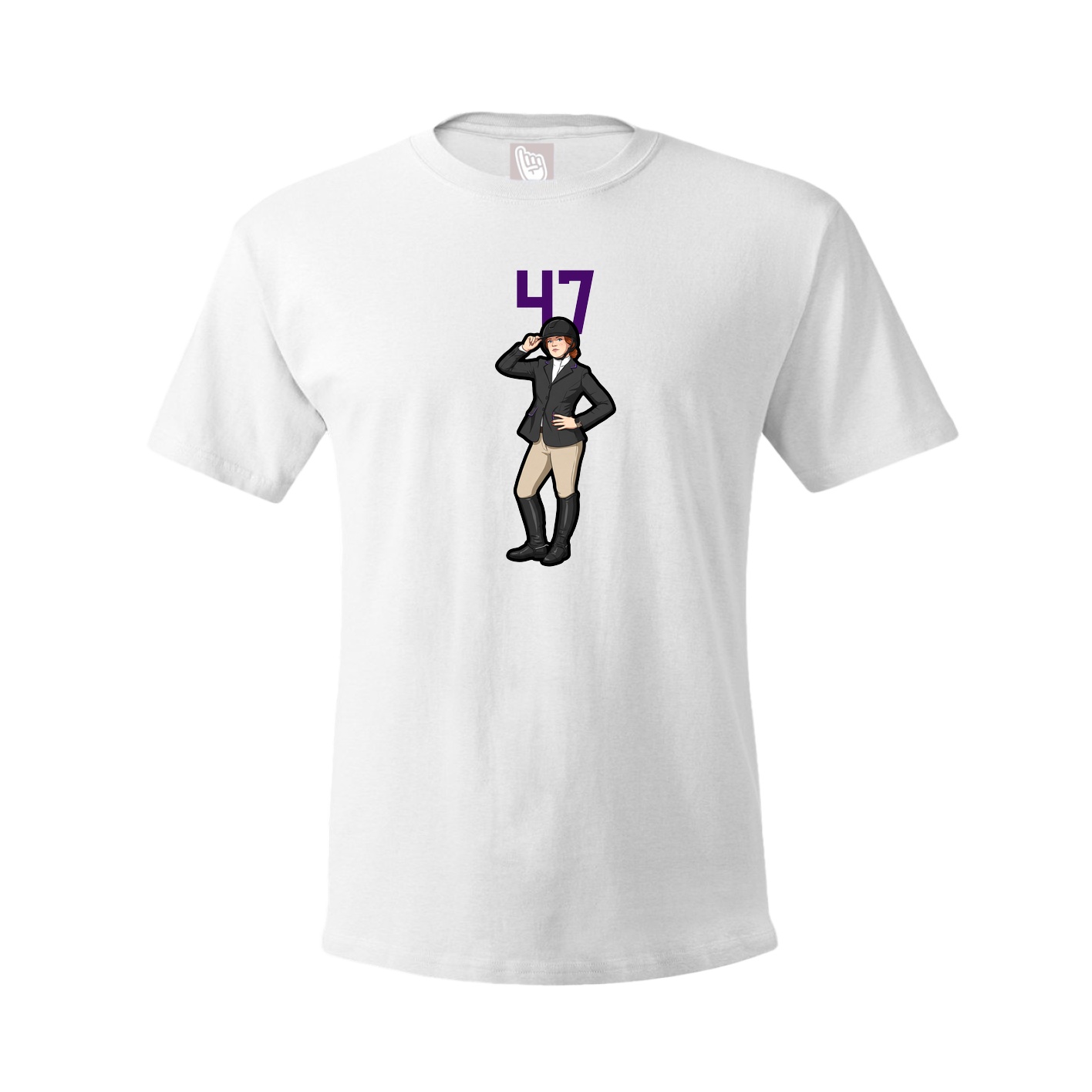 Youth Tee — Number Top in White