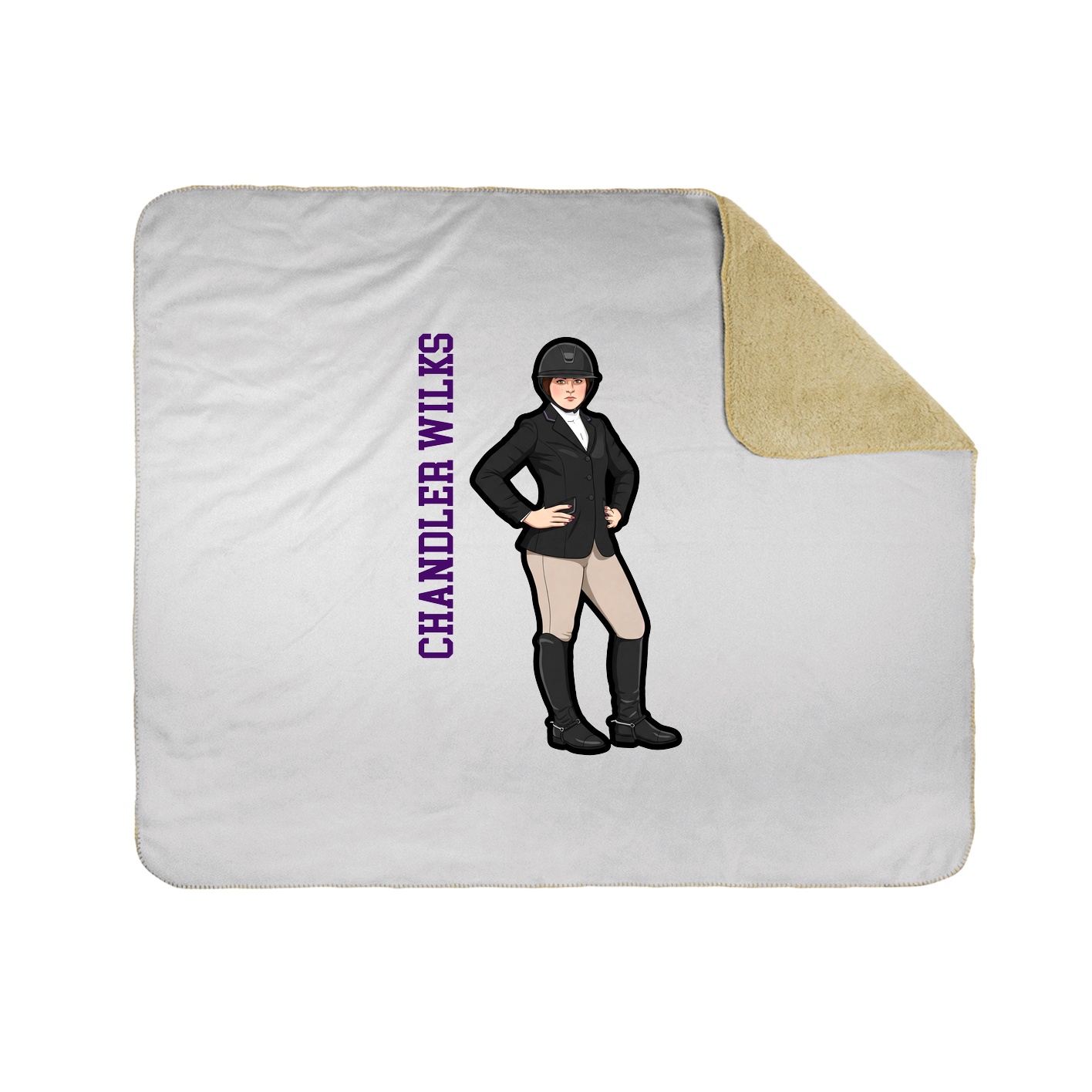 Throw Blanket — Name Vertical in White