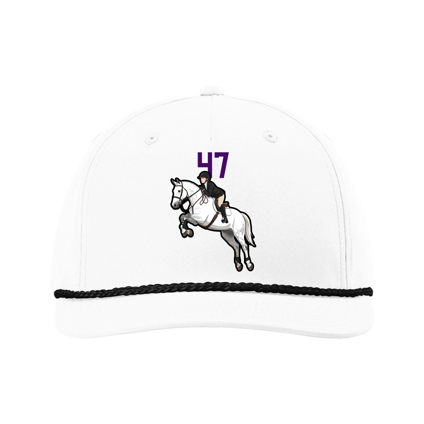 Five-Panel Classic Rope Cap — Number Top in White