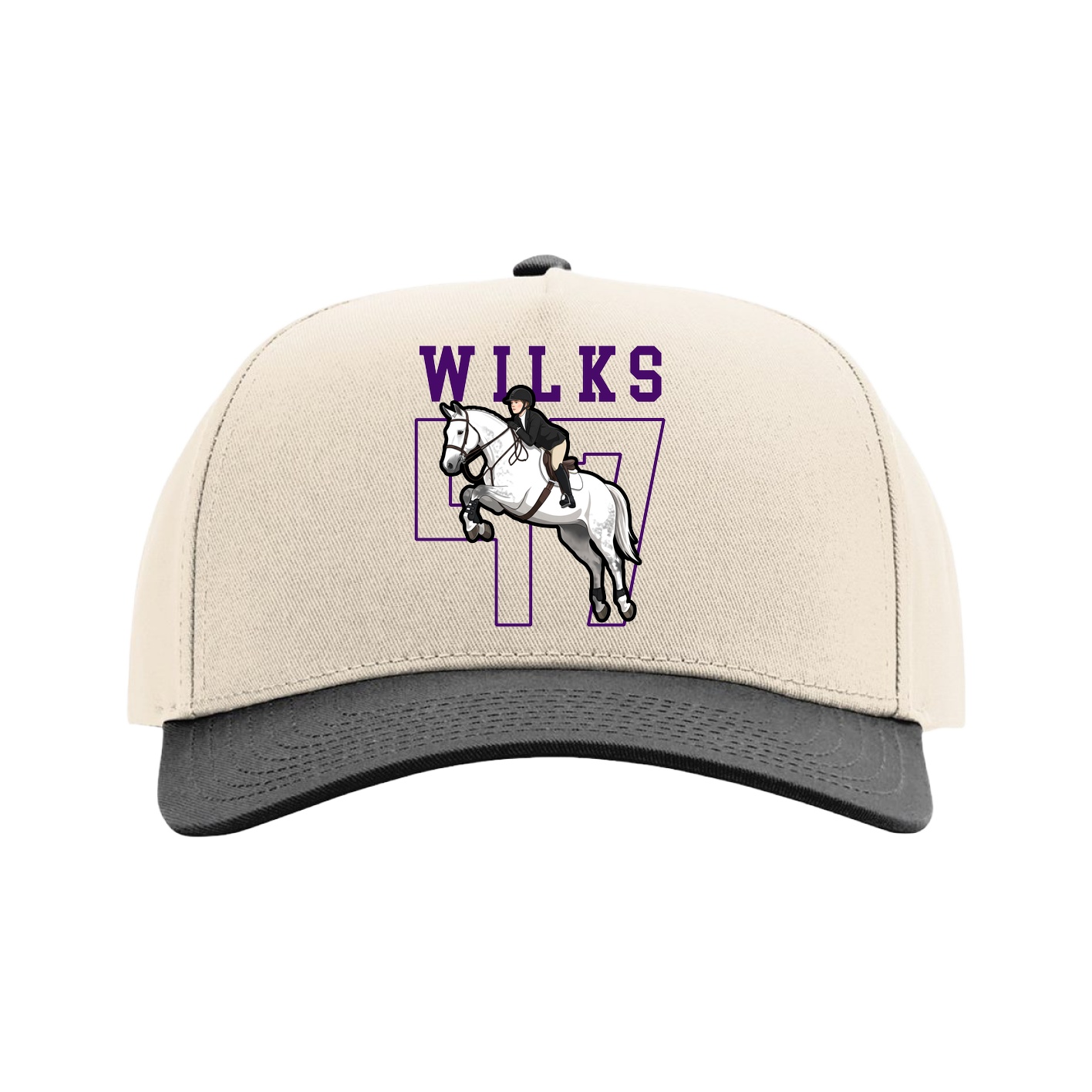 Full Fabric Five-Panel Champ Cap — Shirsey in Cream/Black
