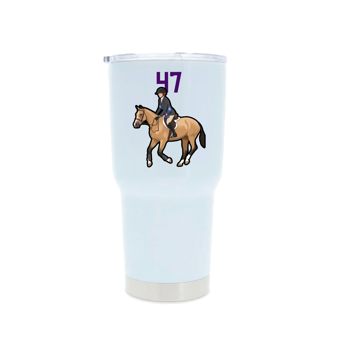 30oz Stainless Steel Tumbler — Number Top in White