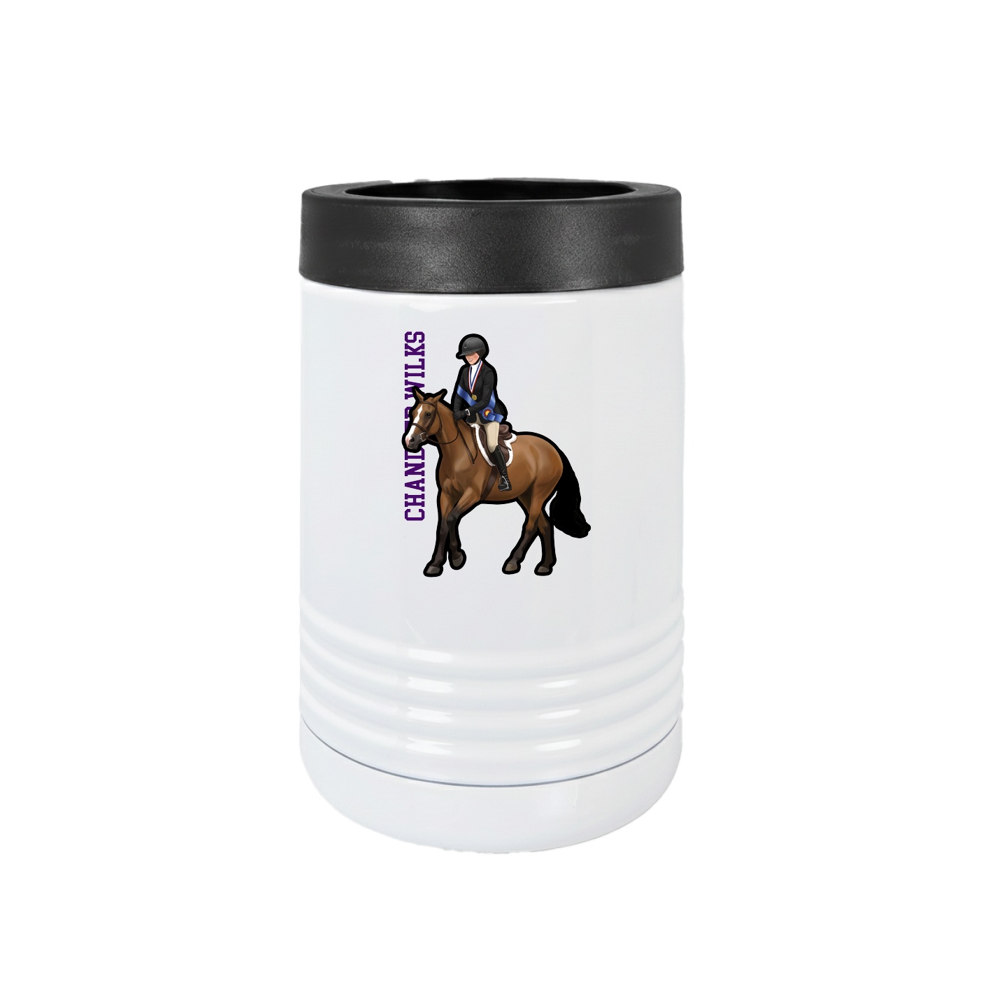 Beverage Holder — Name Vertical in White