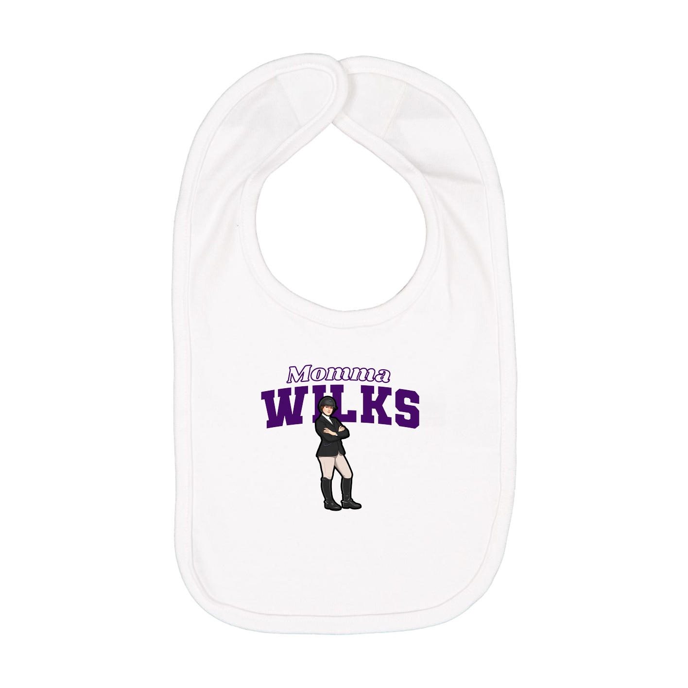 Infant Bib — Mothers Day Block in White